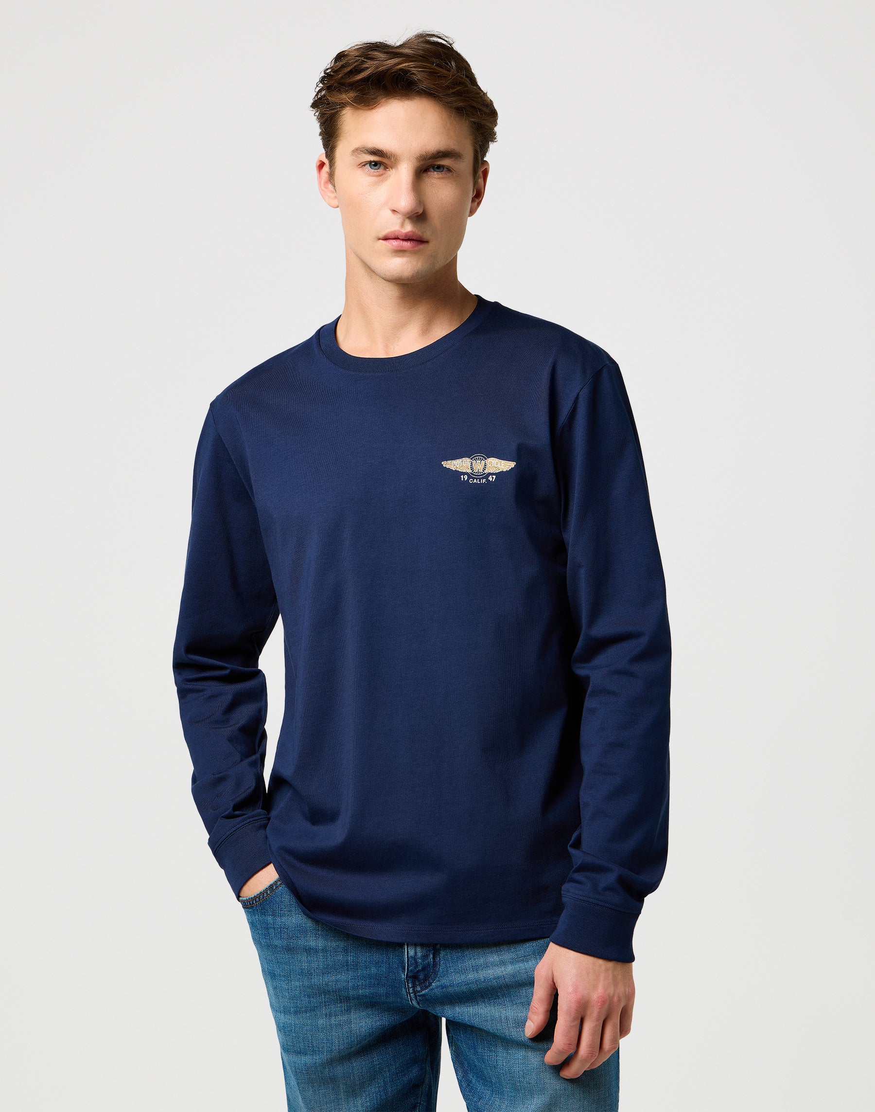 Ls Americana Tee in Navy T-Shirts Wrangler