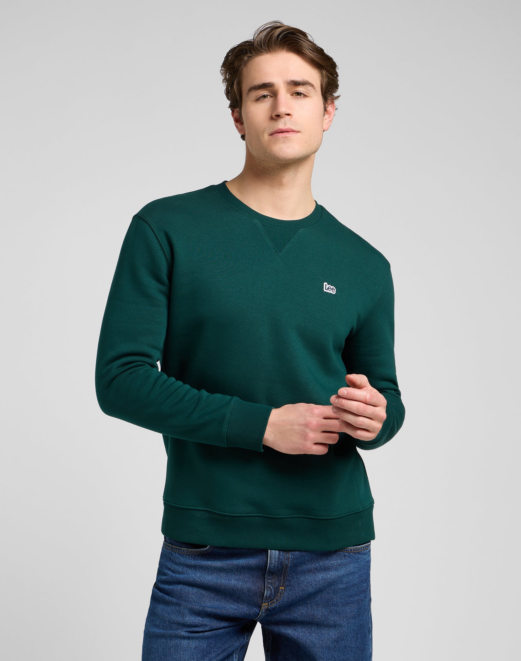 Patch Crew Sws in Jade Forest Sweatshirts Lee