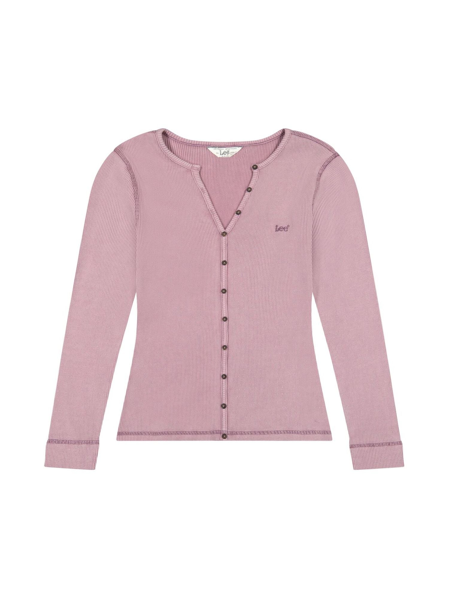 Washed Waffle Henley in Plumberry T-Shirts Lee