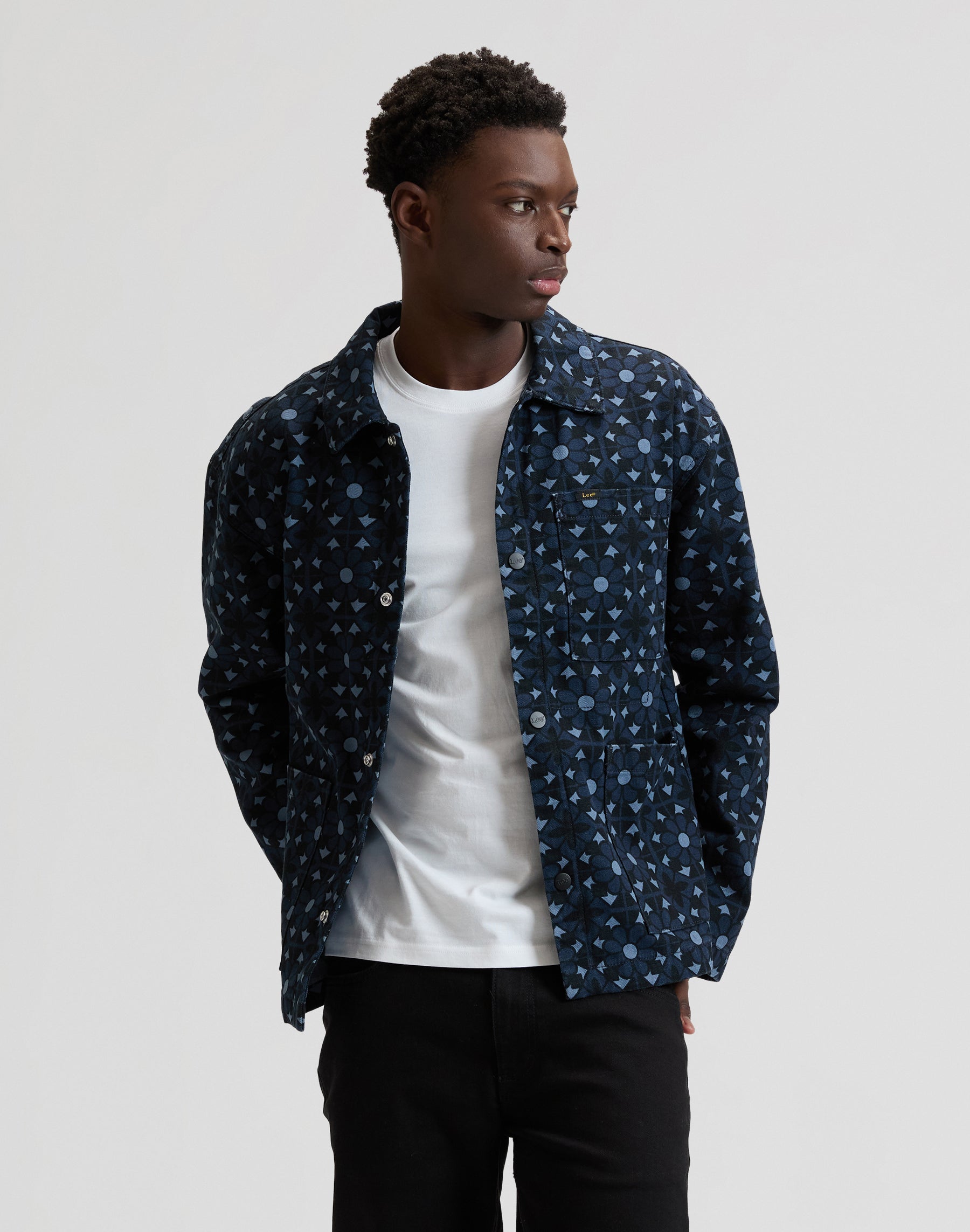 Clean Workwear Jacket in Geo Print Jacken Lee