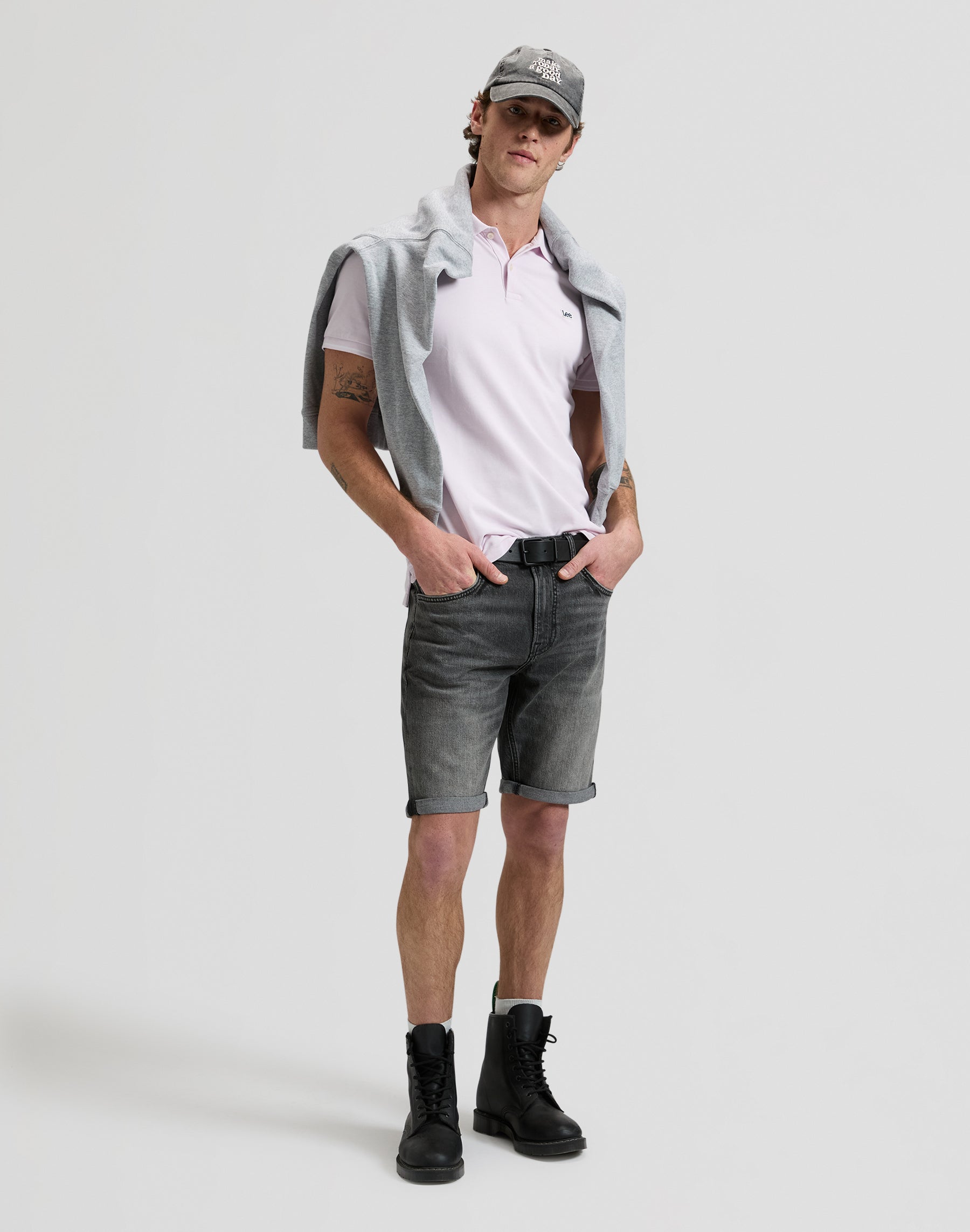 Pique Polo in Light Icy Pink