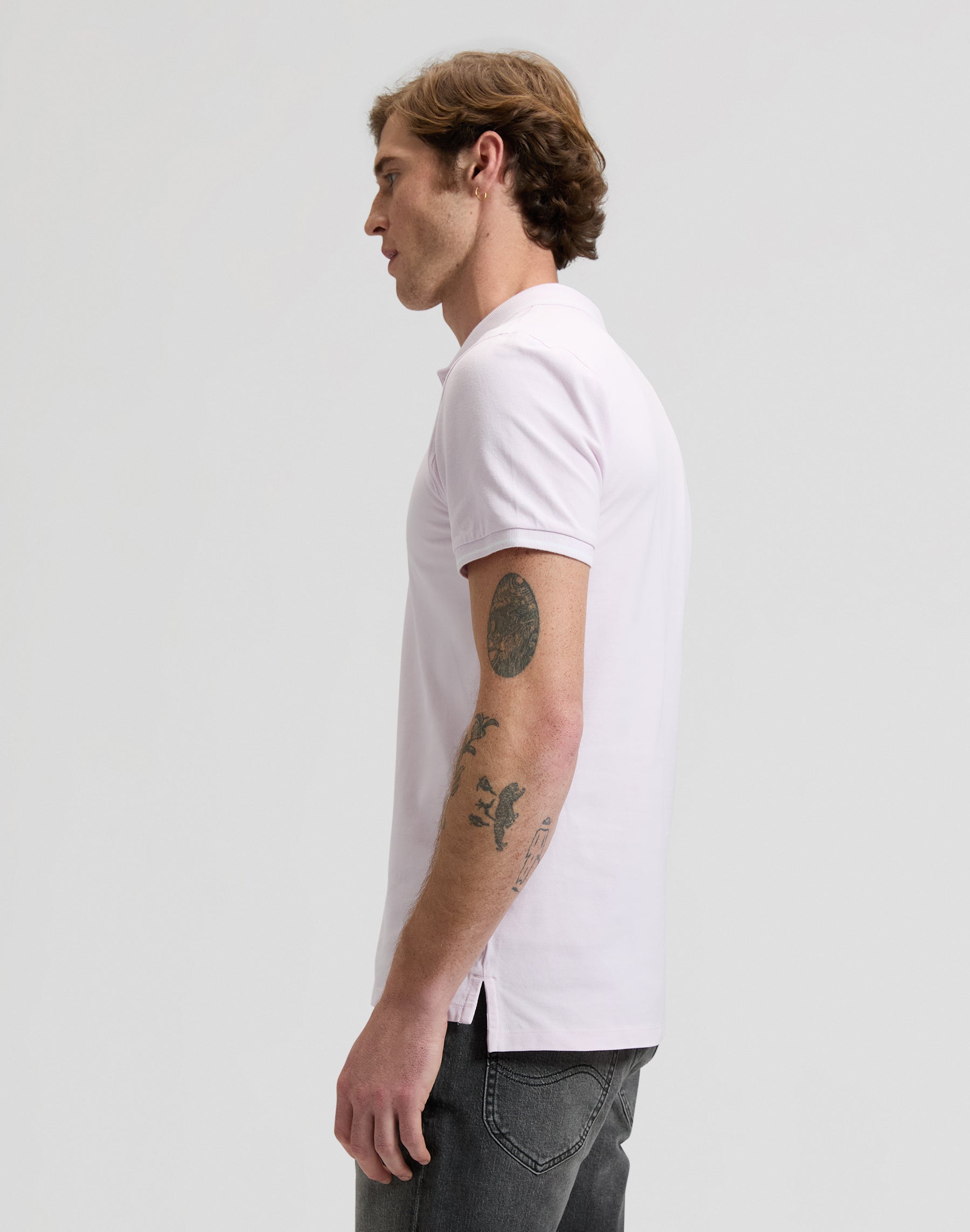 Pique Polo in Light Icy Pink