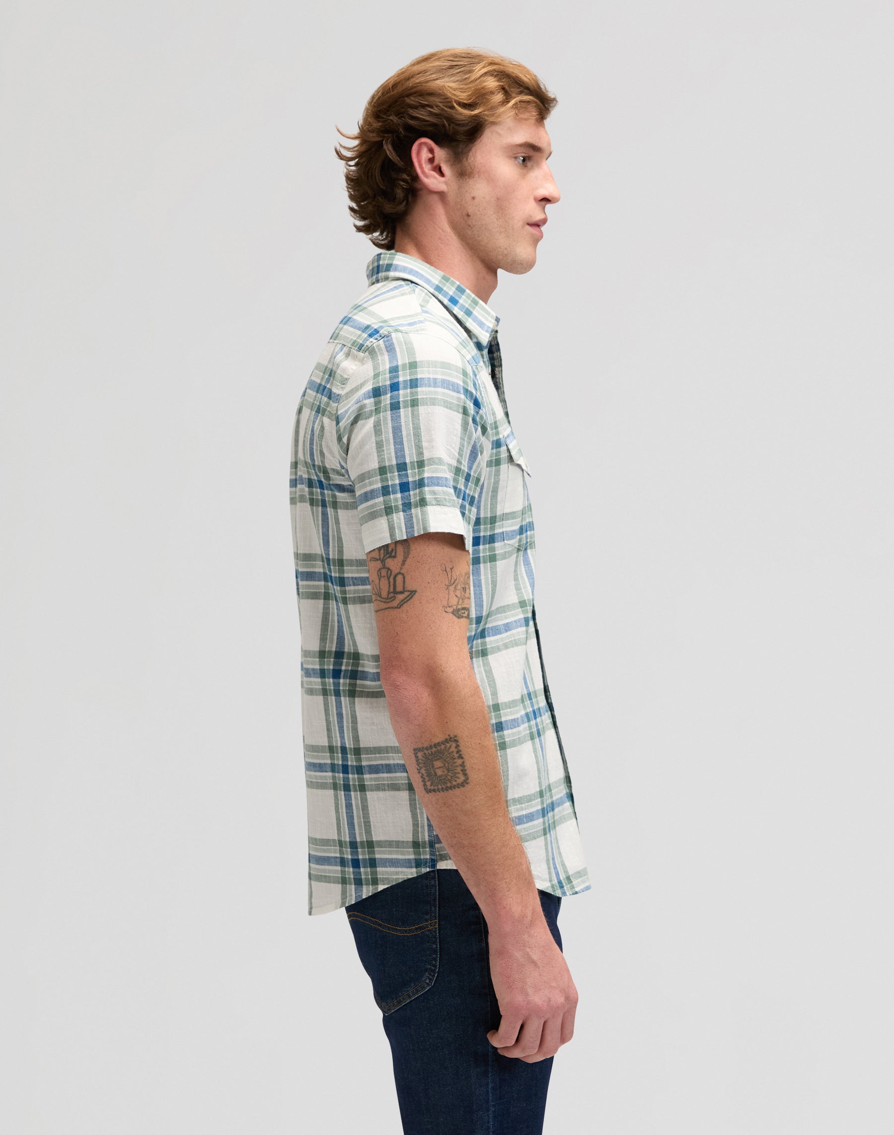 Ss Western Shirt in Desert Sage Plaid Hemden Lee