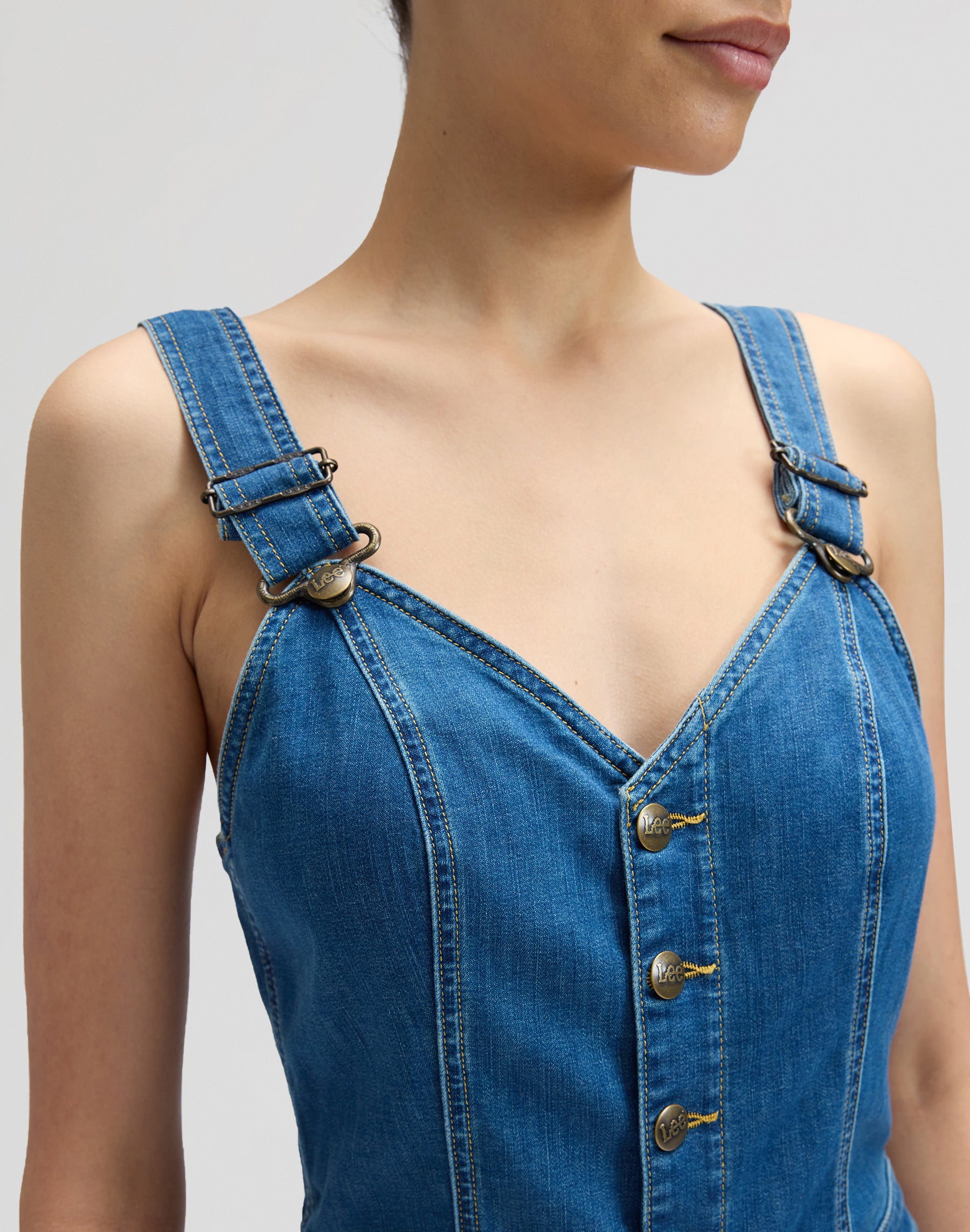 Cut Out Jumpsuit in Blue Arrow Overall Lee