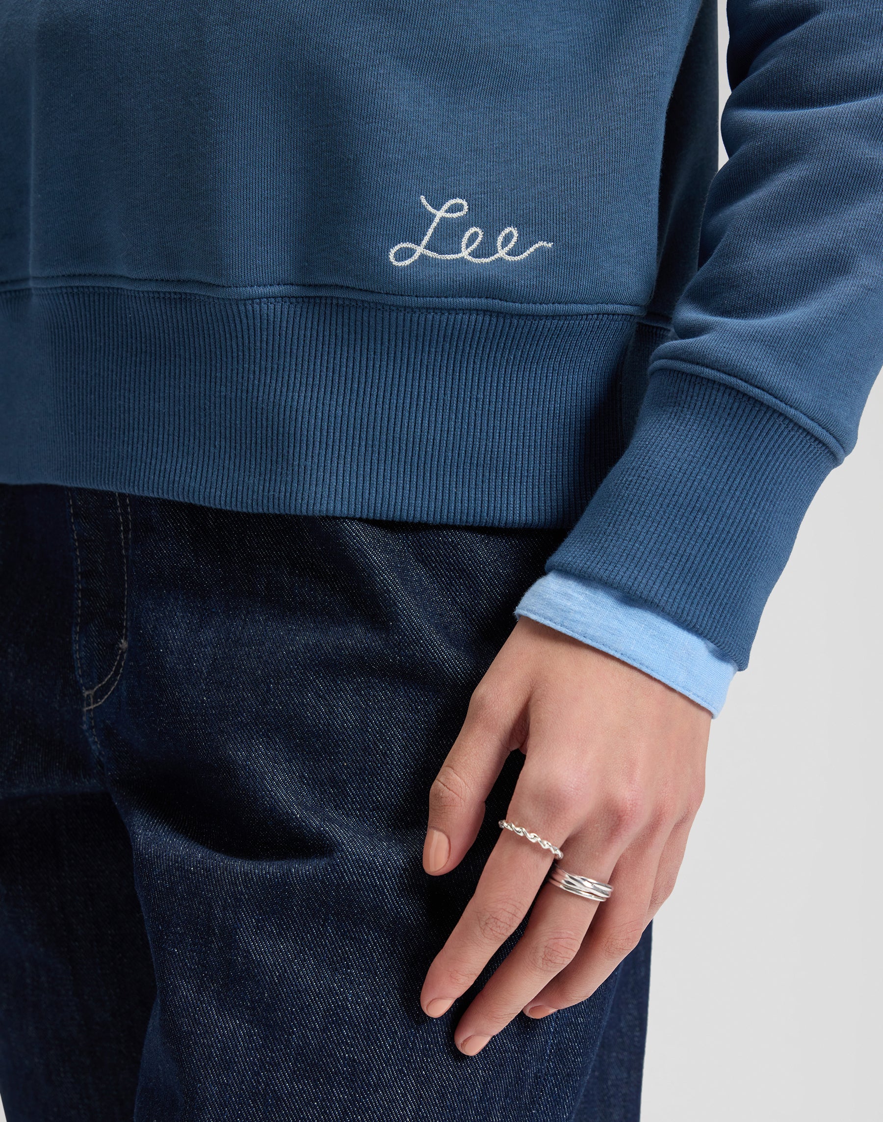 Raglan Crew Sweatshirt in Academy Blue Sweatshirts Lee