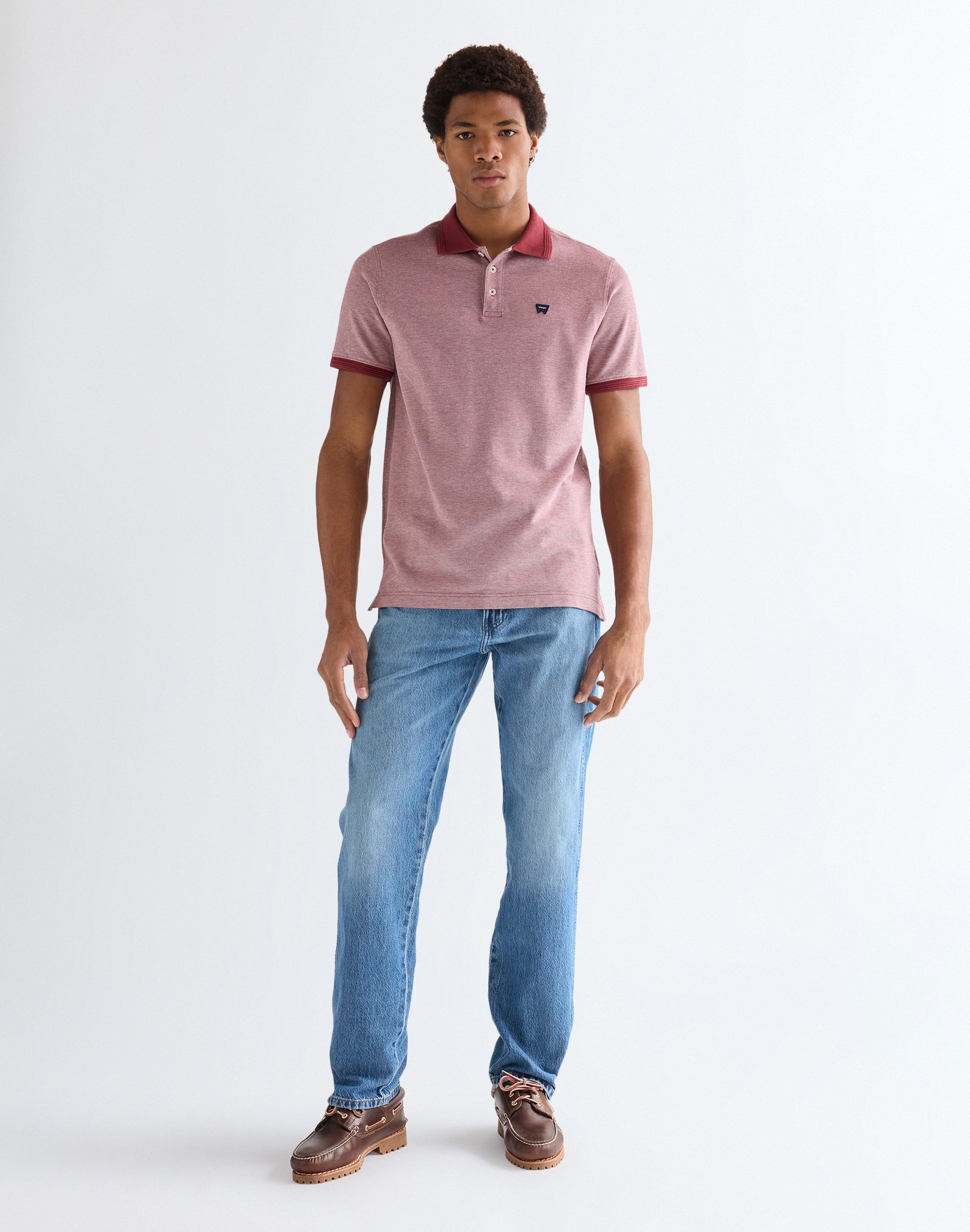 Refined Polo Shirt in Ruby Wine T-Shirts Wrangler