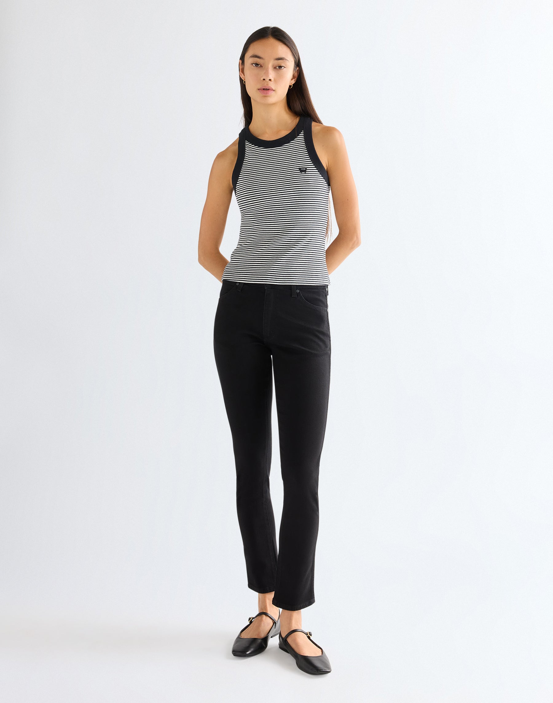 Ringer Tank in Black T-Shirts Wrangler