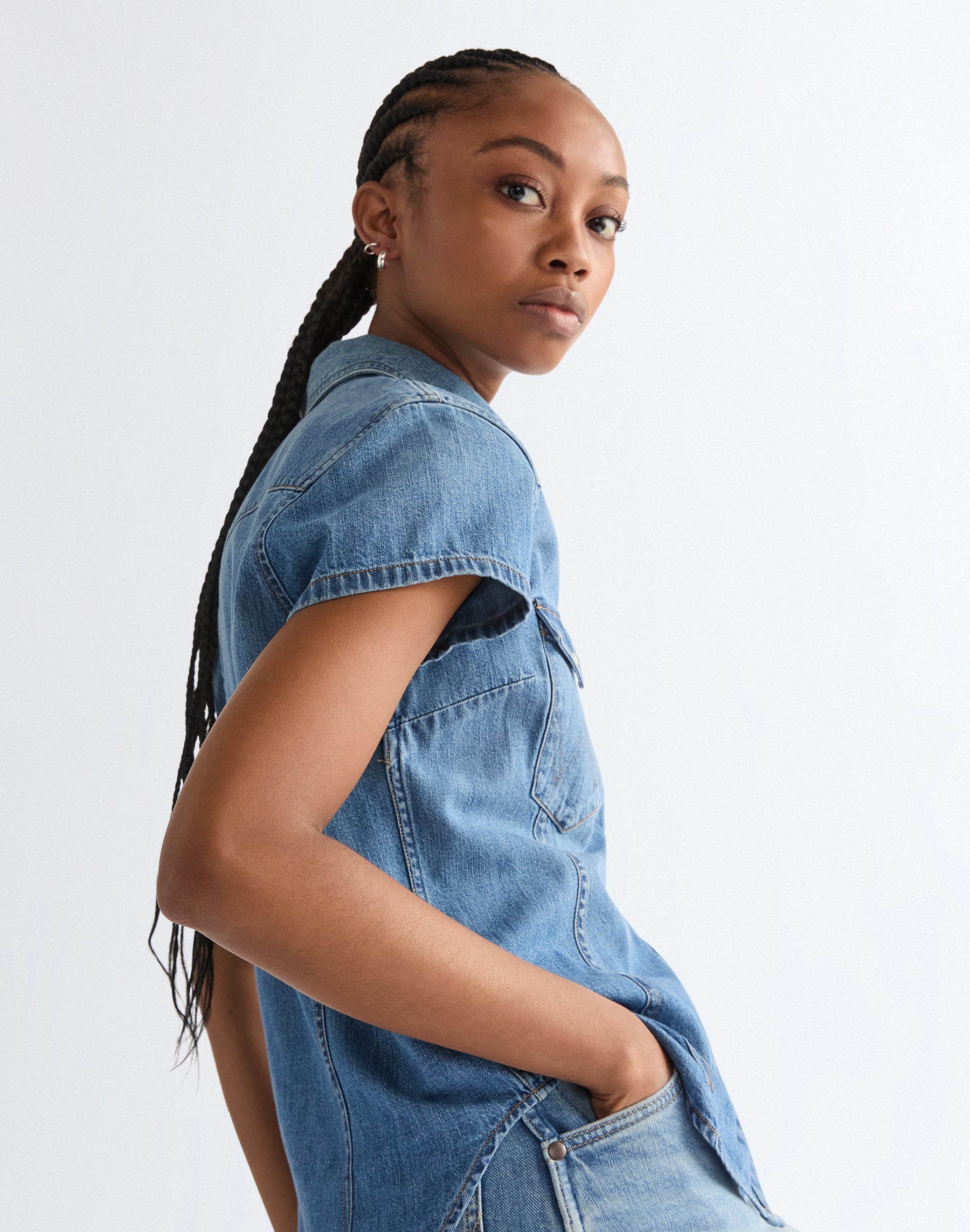 Shortsleeve Stylized Western in Hazy Horizon Hemden Wrangler