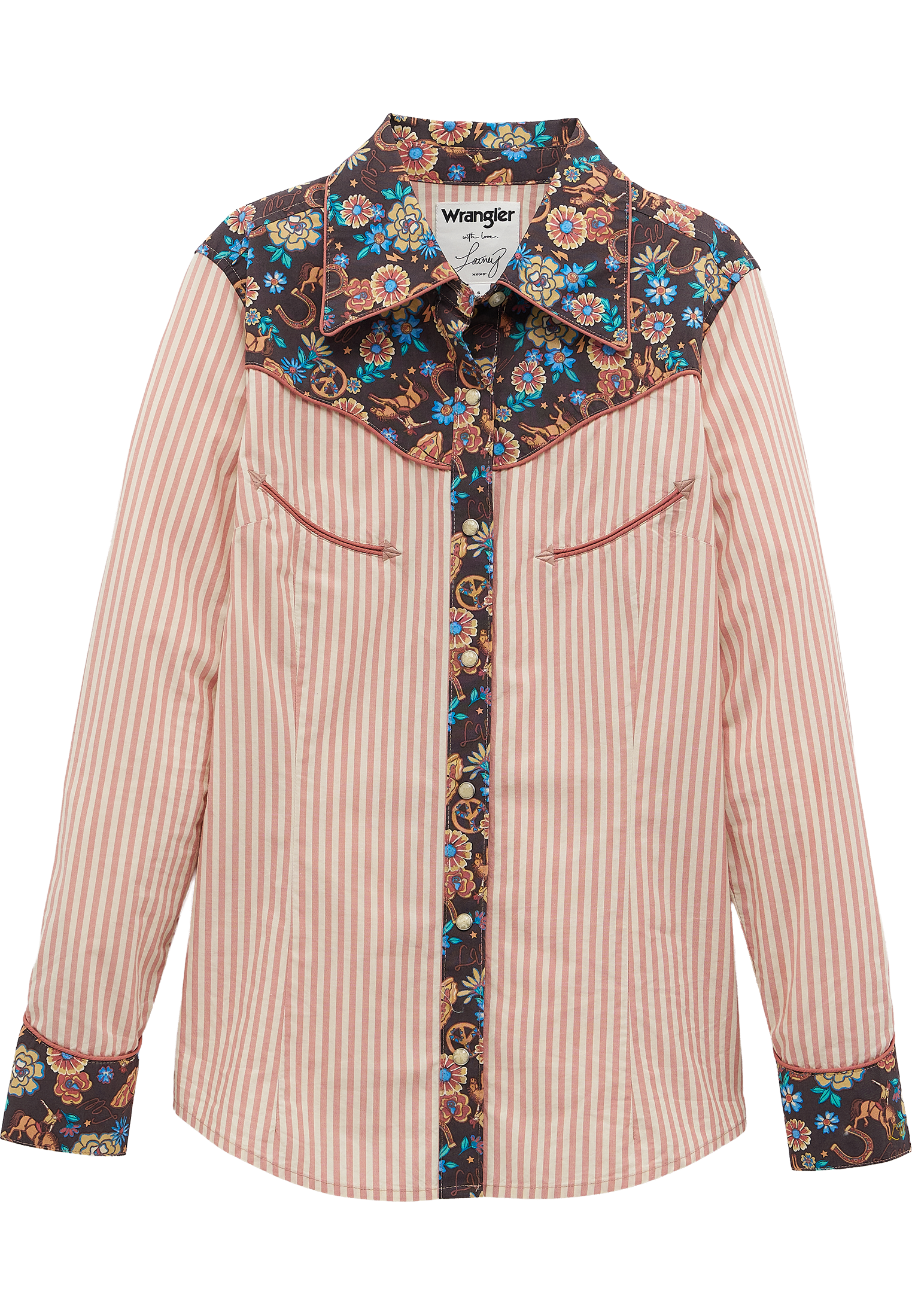 Prarie Print Shirt in Pink Hemden Wrangler