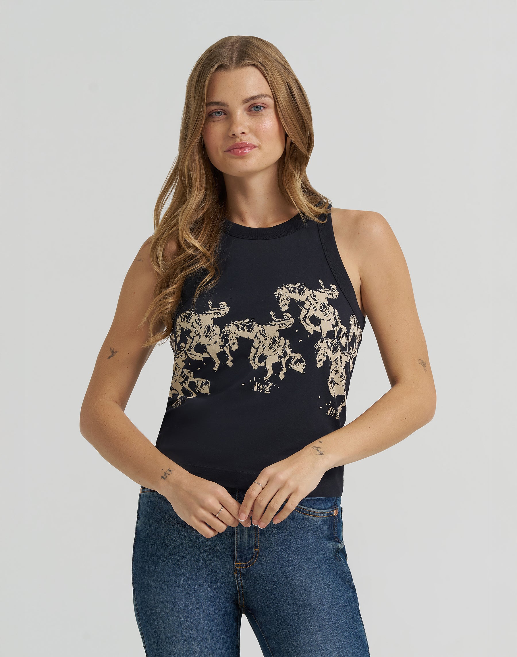 Cowboy Tank in Black T-Shirts Wrangler