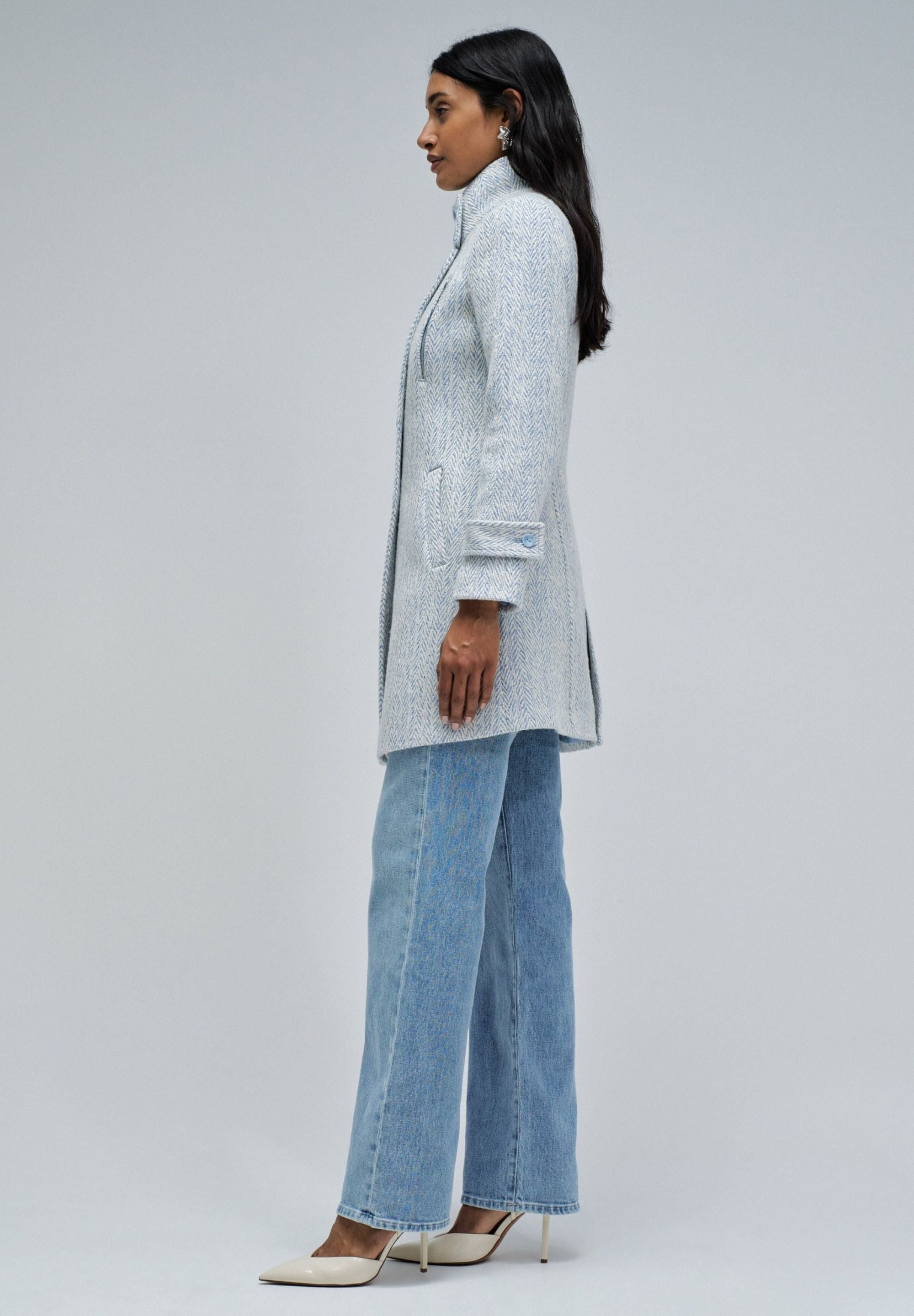 Grace Long Woolen Coat in Light Blue V1 Jacken Salsa Jeans