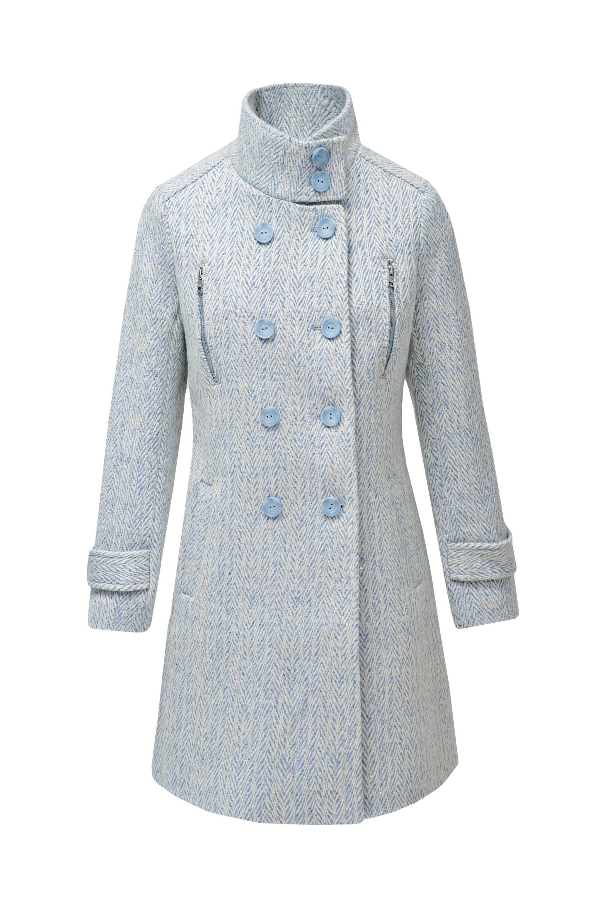 Grace Long Woolen Coat in Light Blue V1 Jacken Salsa Jeans