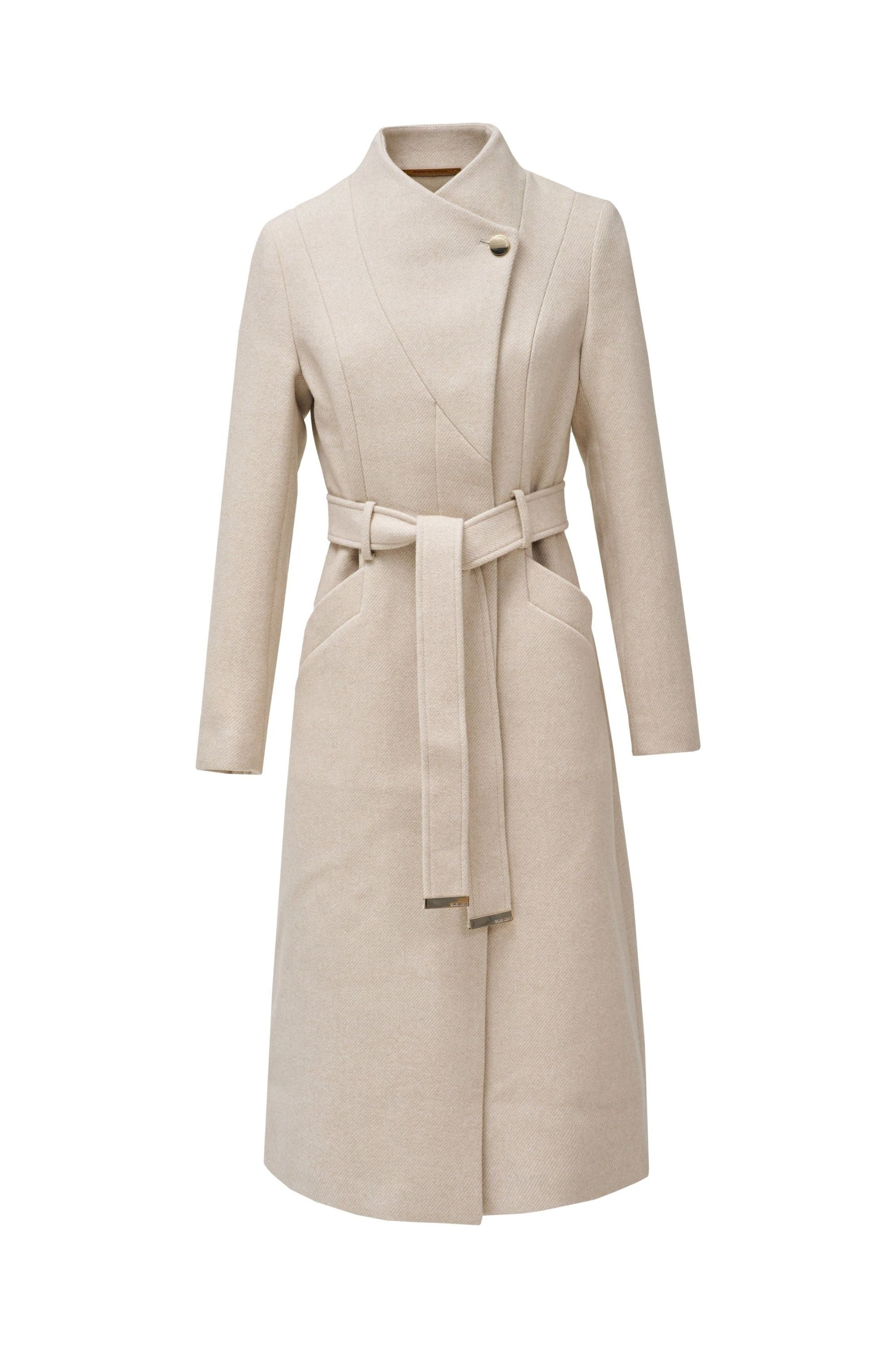 Long Wool Peacoat With Belt in Light Beige V1 Jacken Salsa Jeans