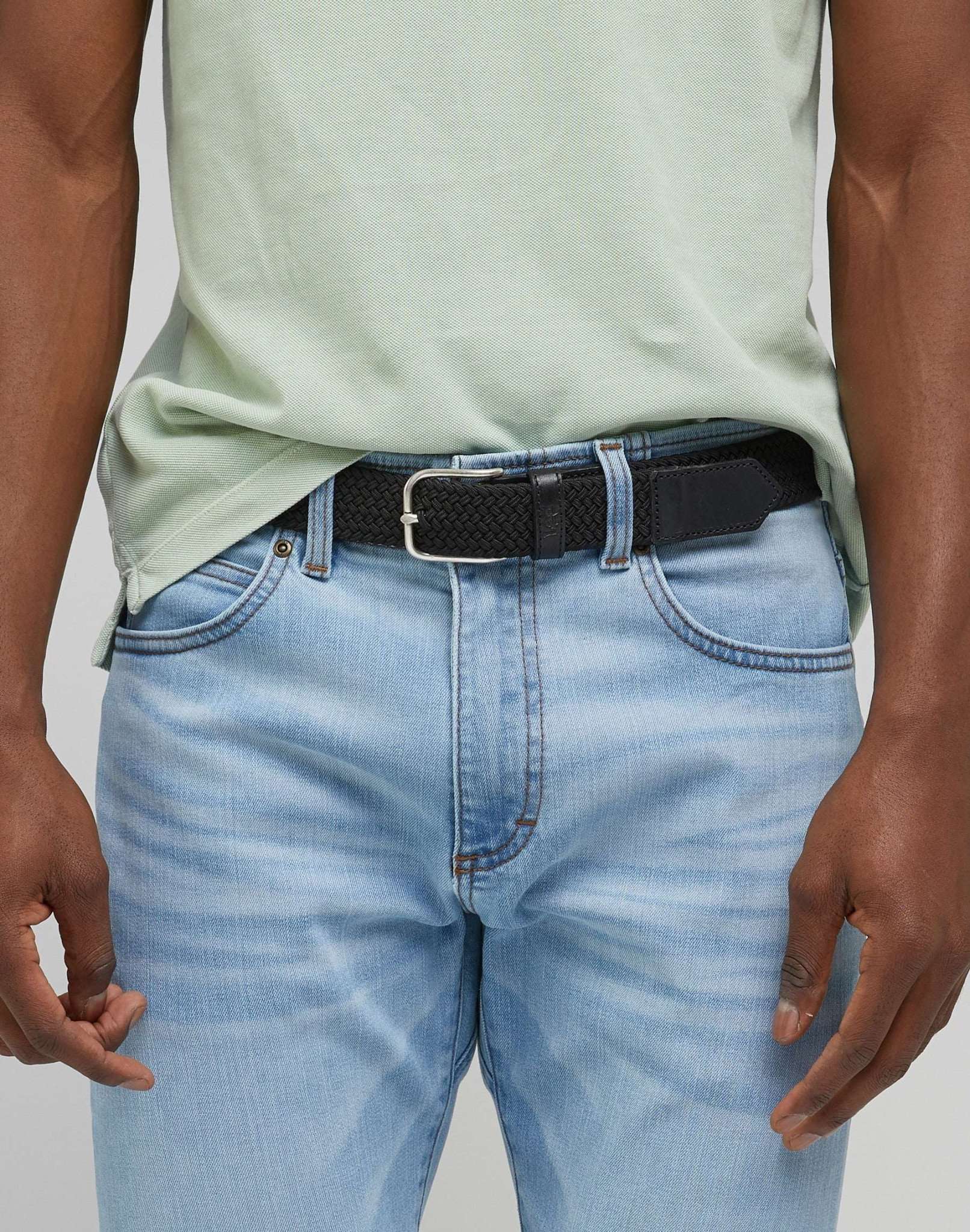 Elastic Webbing Belt in Black Gürtel Lee