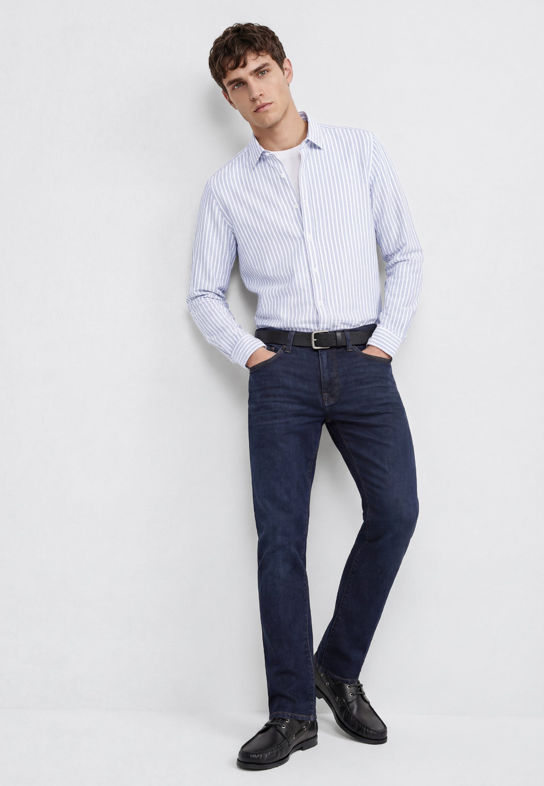 Stripe Shirt in Vintage Indigo Stripe Hemden Mavi