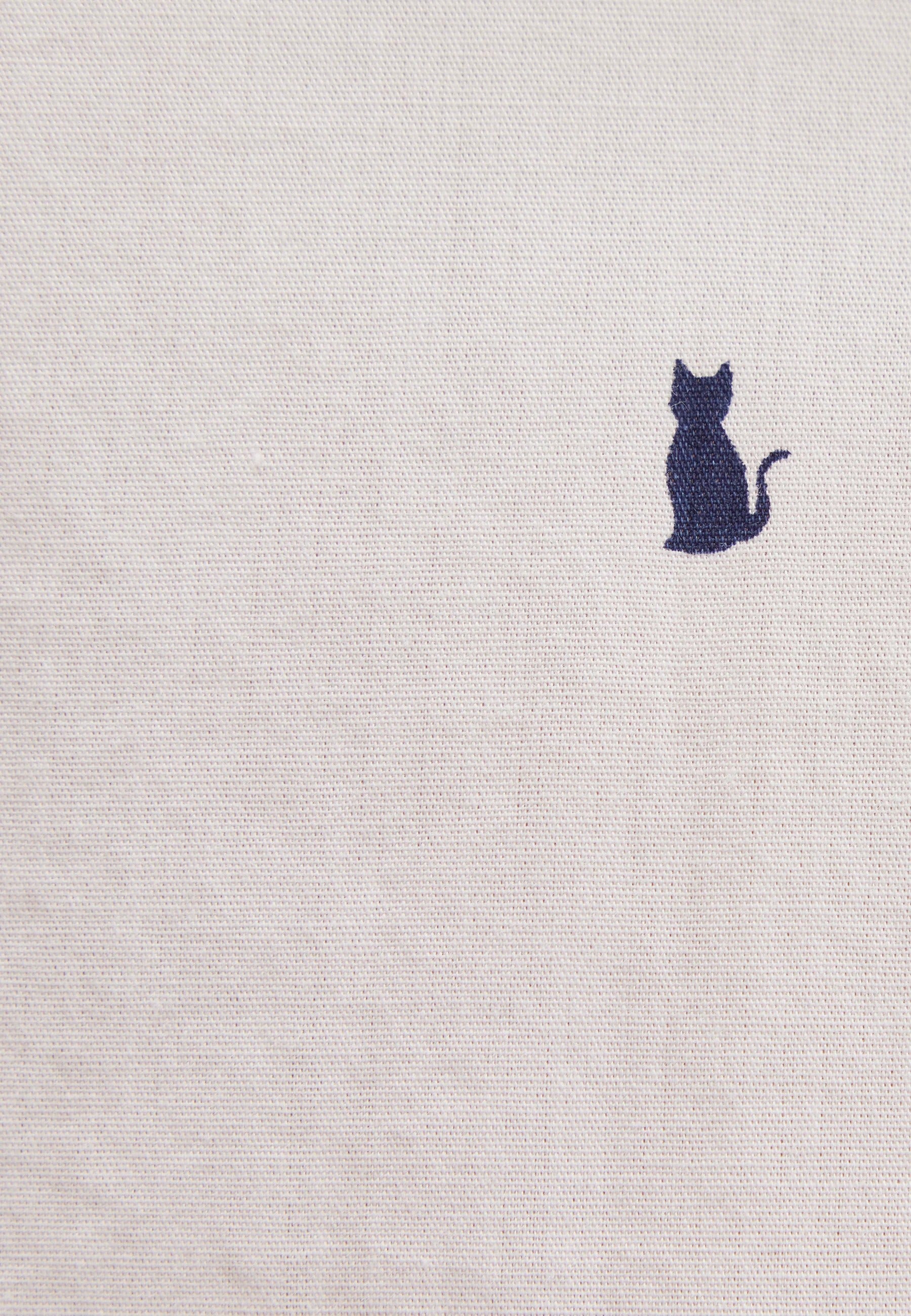 Long Sleeve Woven Shirt in Cat All Over Print