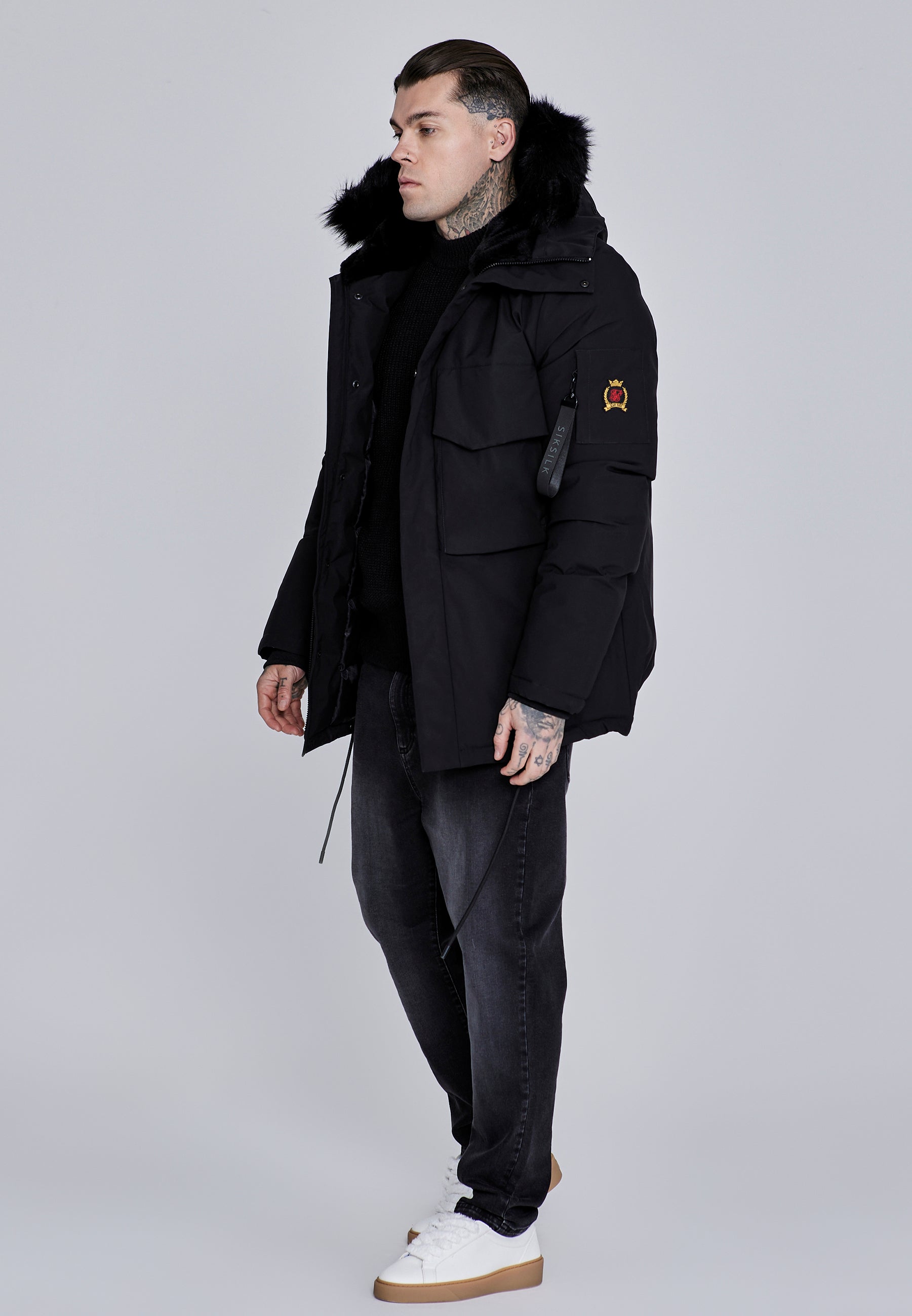 Parka in Black Jacken SikSilk