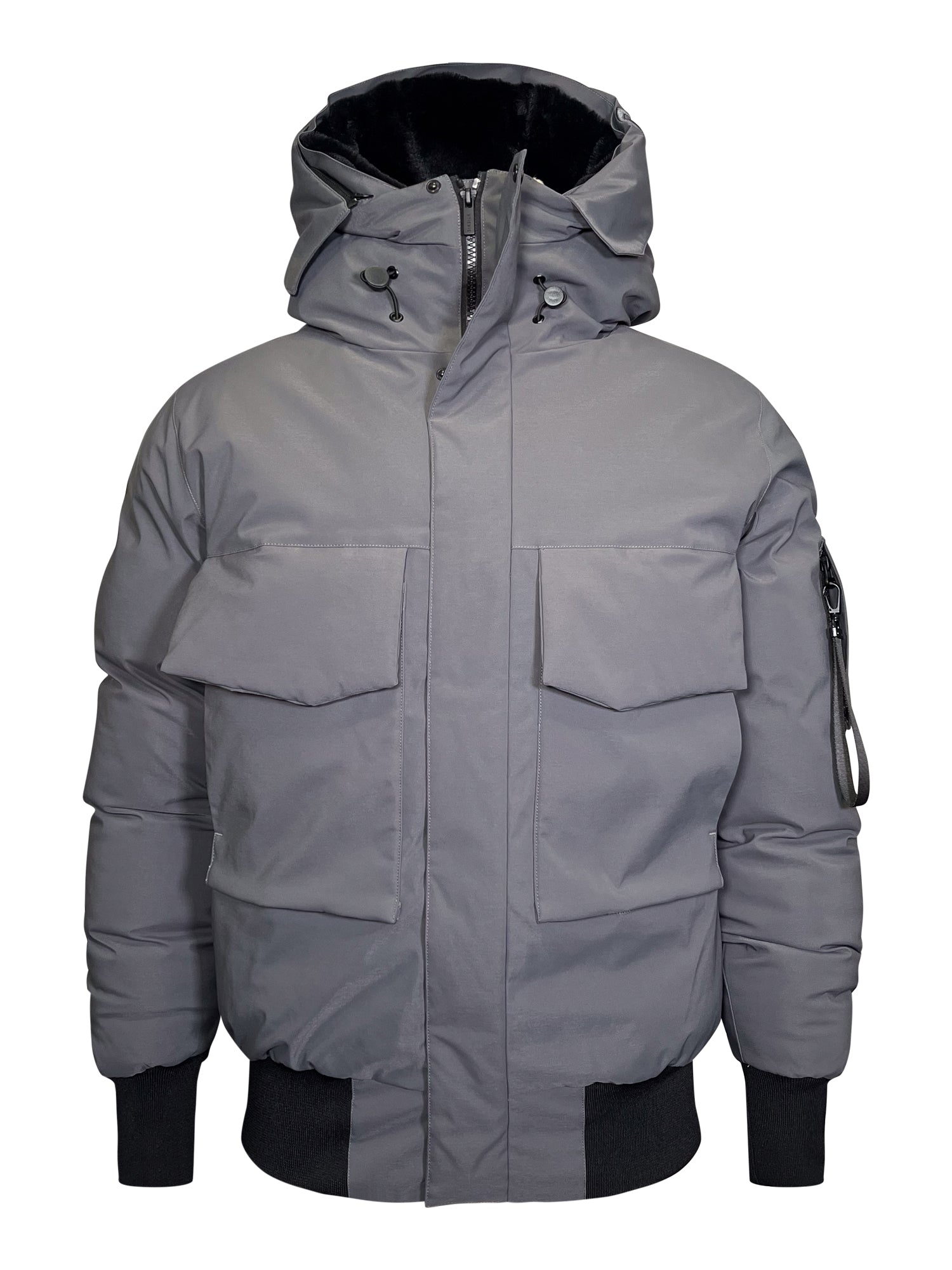 Hooded Bomber Jacket in Grey Jacken SikSilk