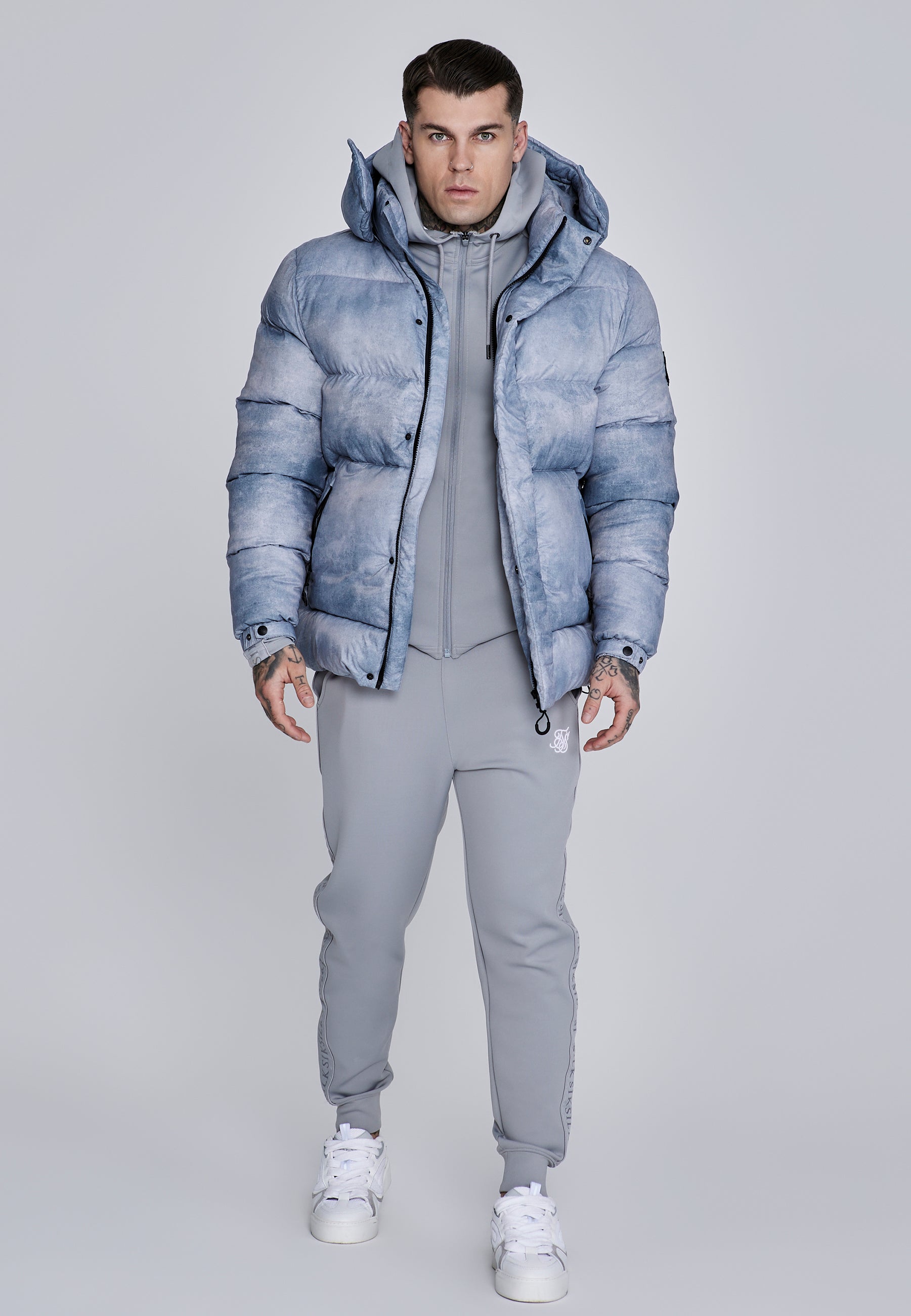 Puffer Jacket in Light Grey Jacken SikSilk