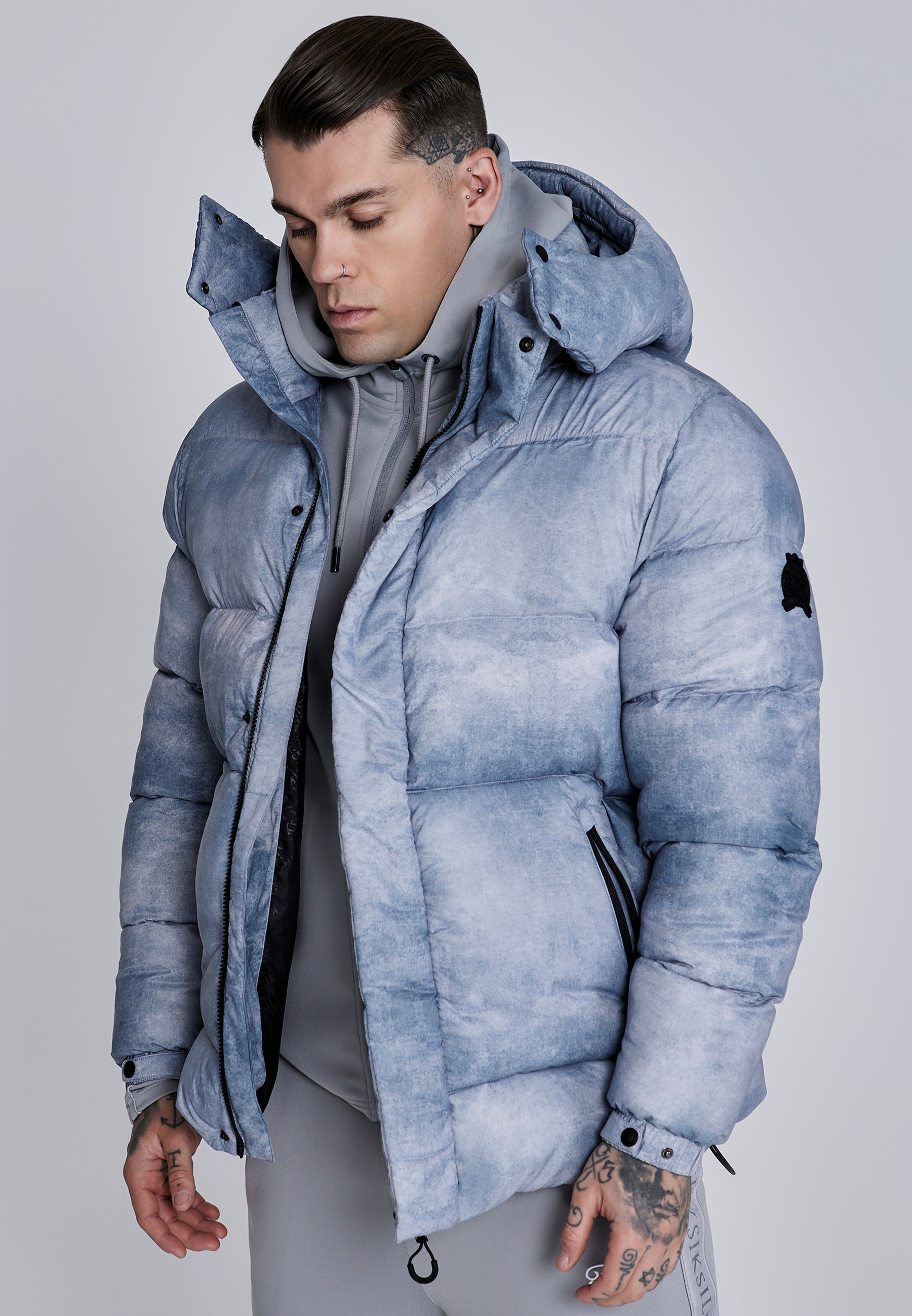 Puffer Jacket in Light Grey
