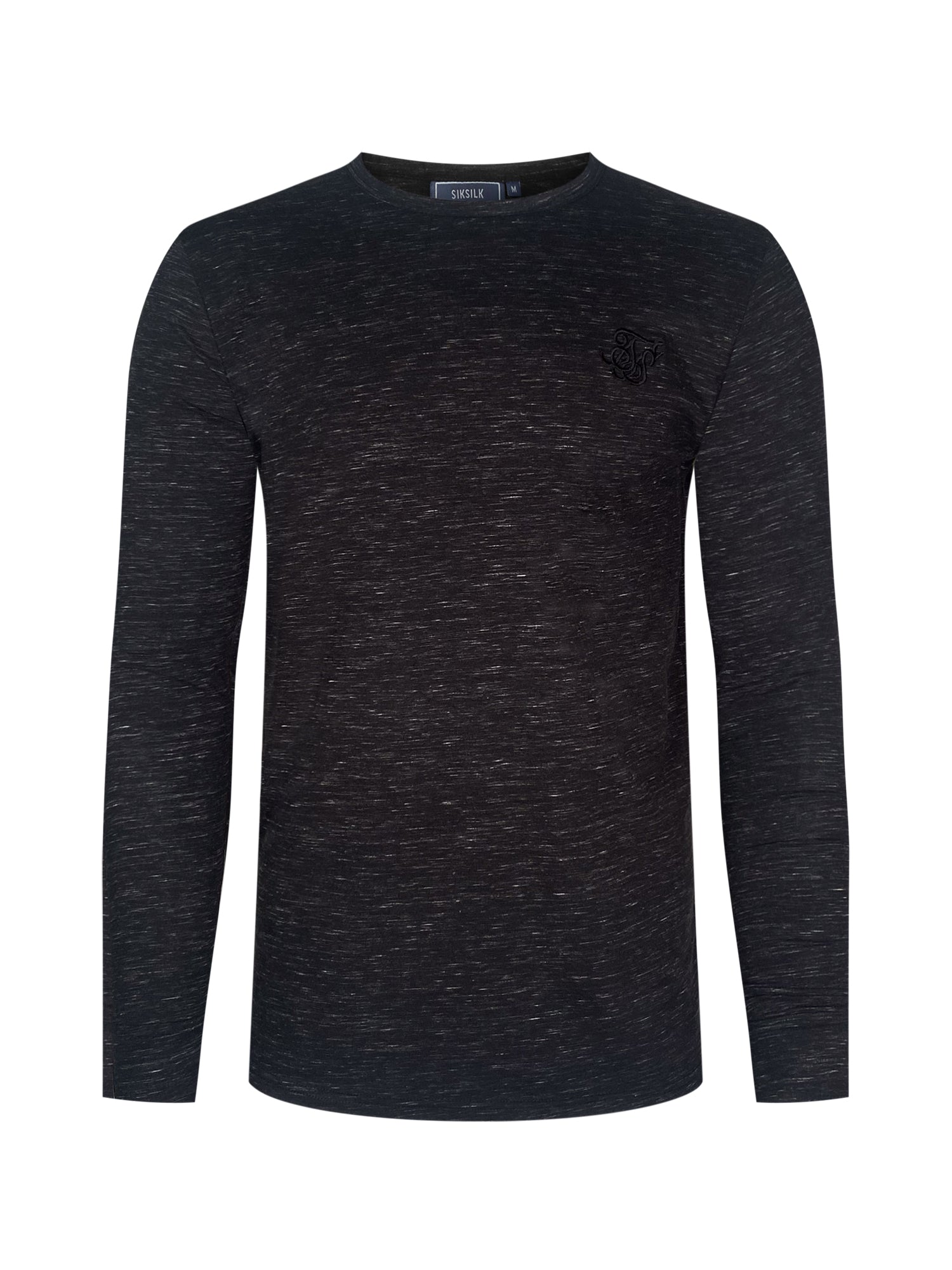 Long Sleeve Marl T-Shirt in Black T-Shirts SikSilk