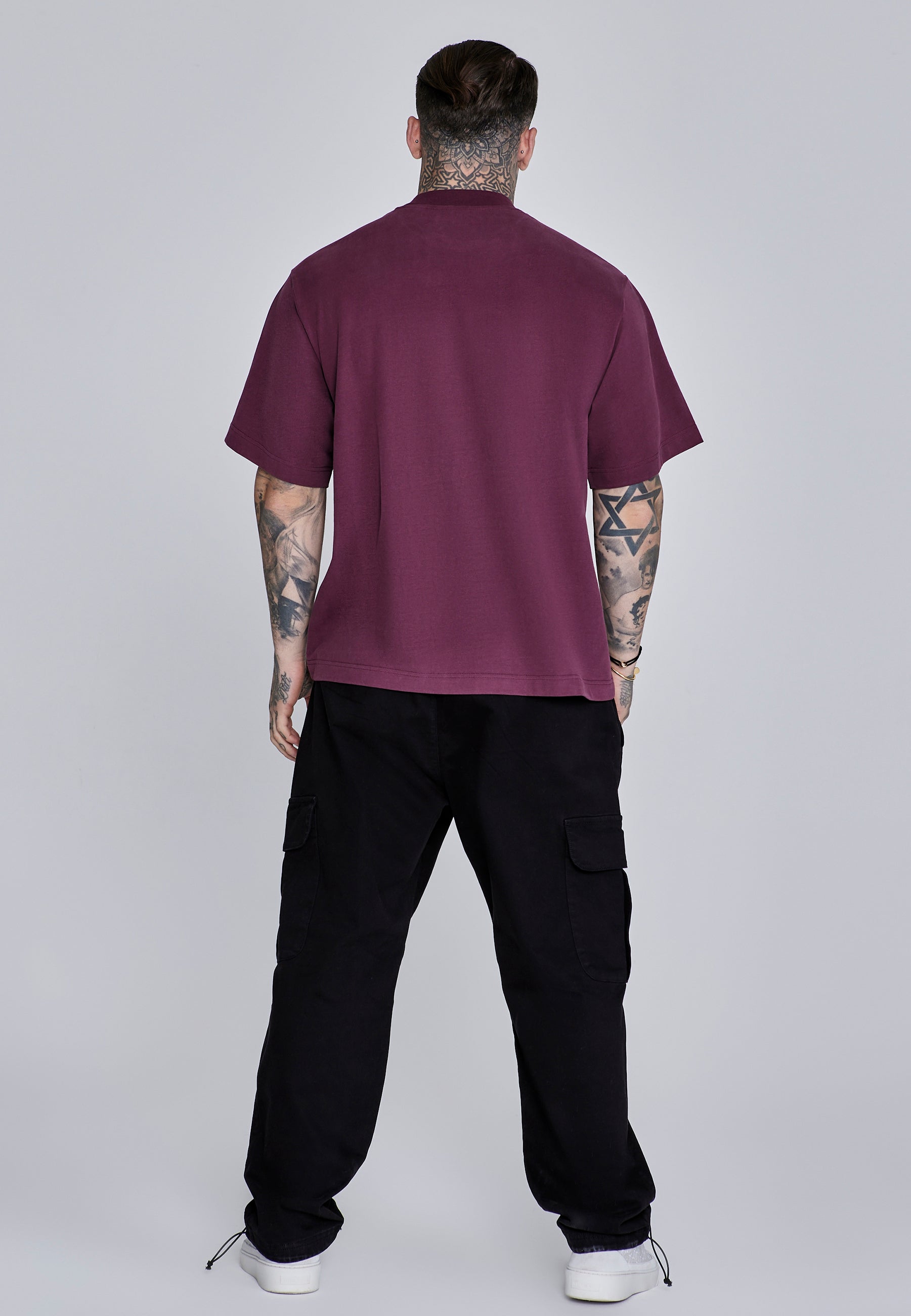 Logo T-Shirt in Burgundy T-Shirts SikSilk