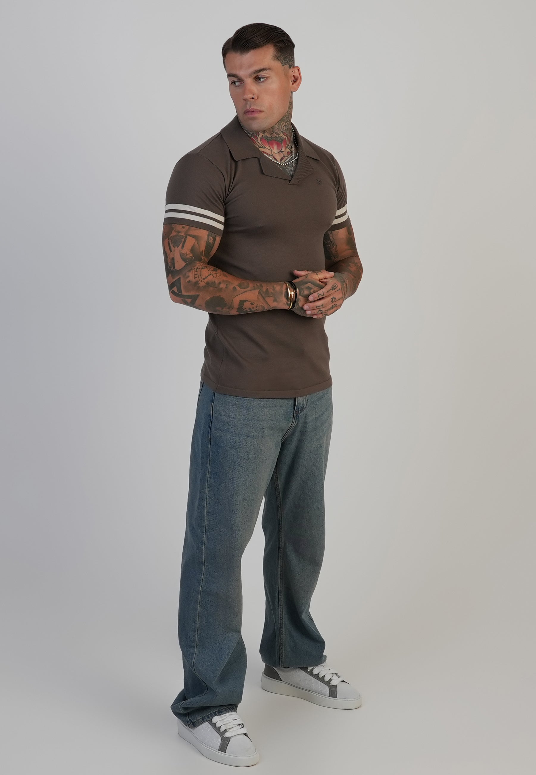 Tournament Revere Polo in Brown T-Shirts SikSilk