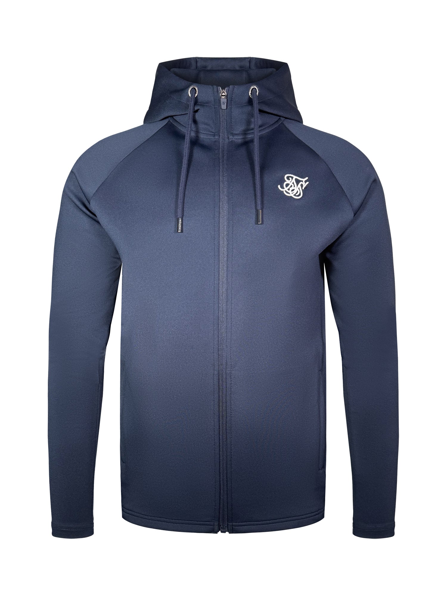Essentials Poly FullZip Hoodie in Navy Sweatjacken SikSilk