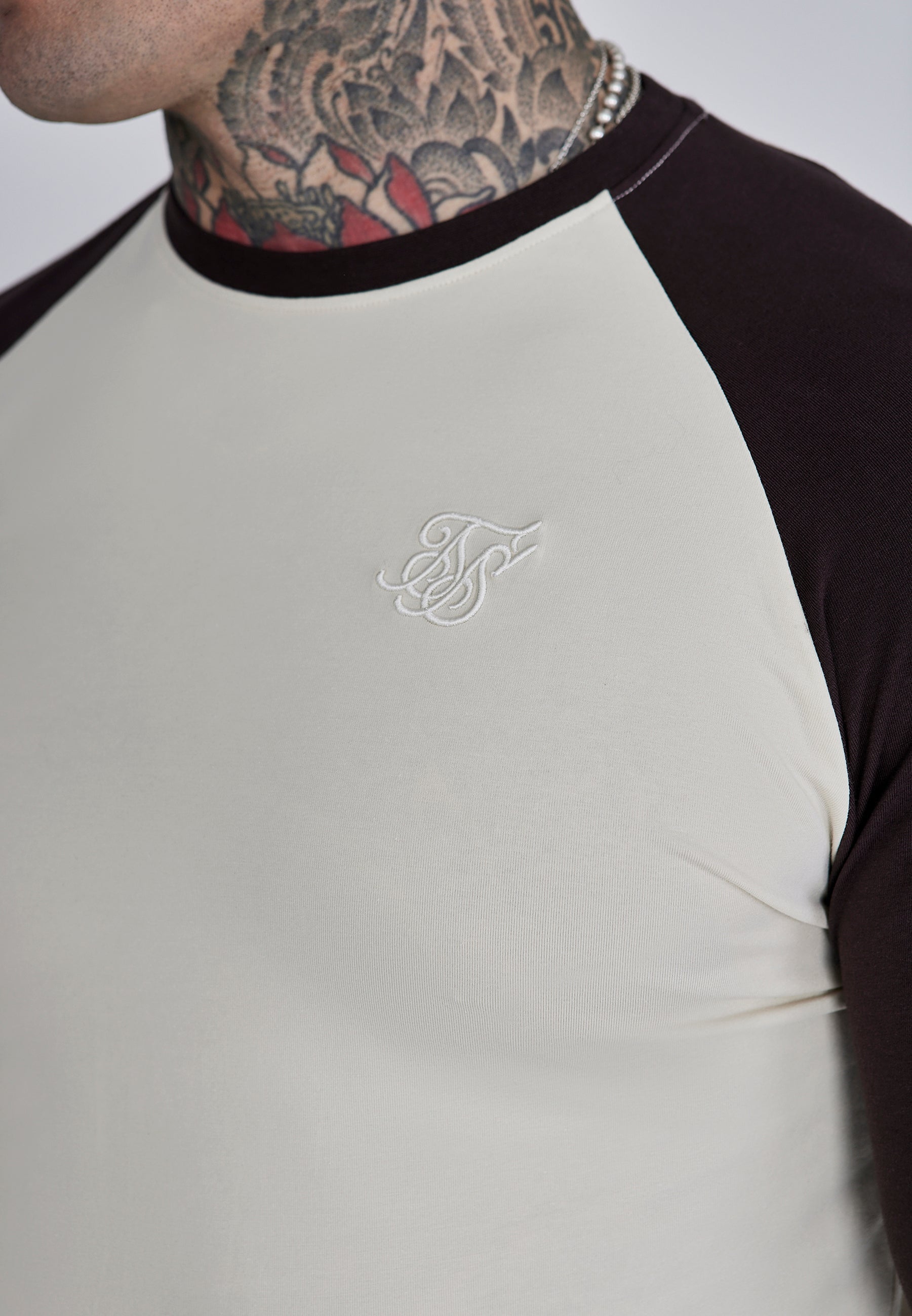 Muscle Fit T-Shirt in Ecru, Brown T-Shirts SikSilk