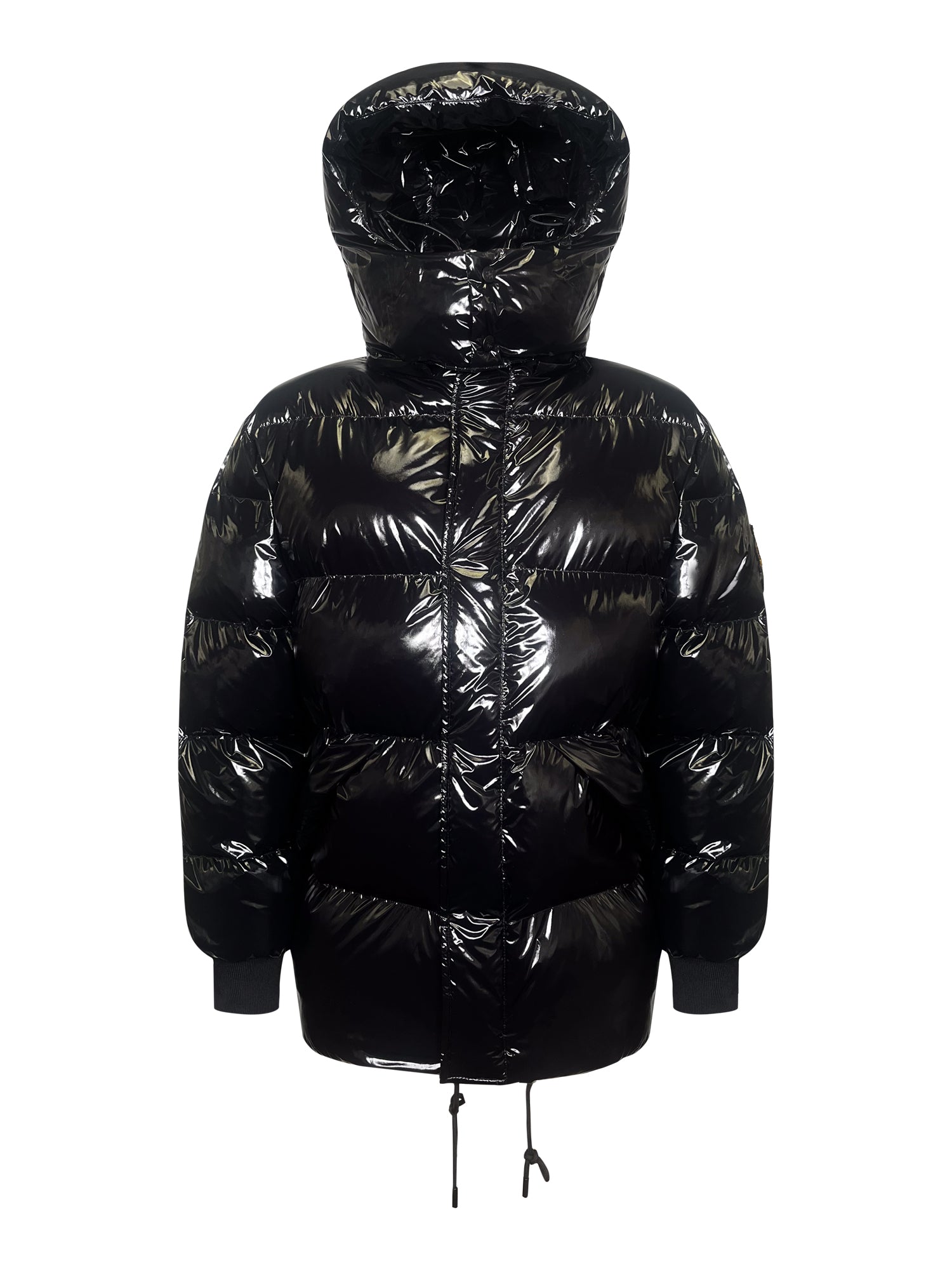 High Shine Puffer Jacket in Black Jacken SikSilk