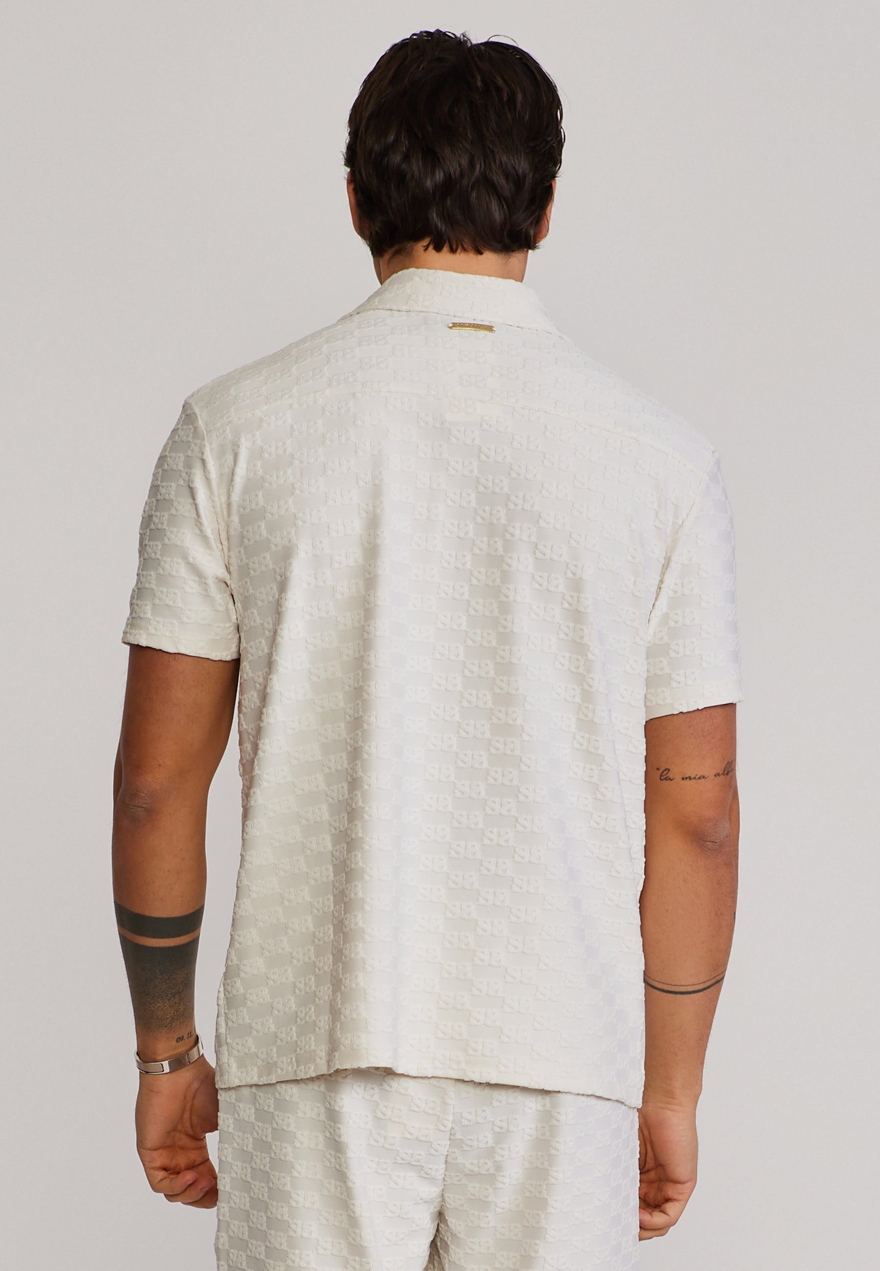 Towelling Shirt in Ecru Hemden SikSilk