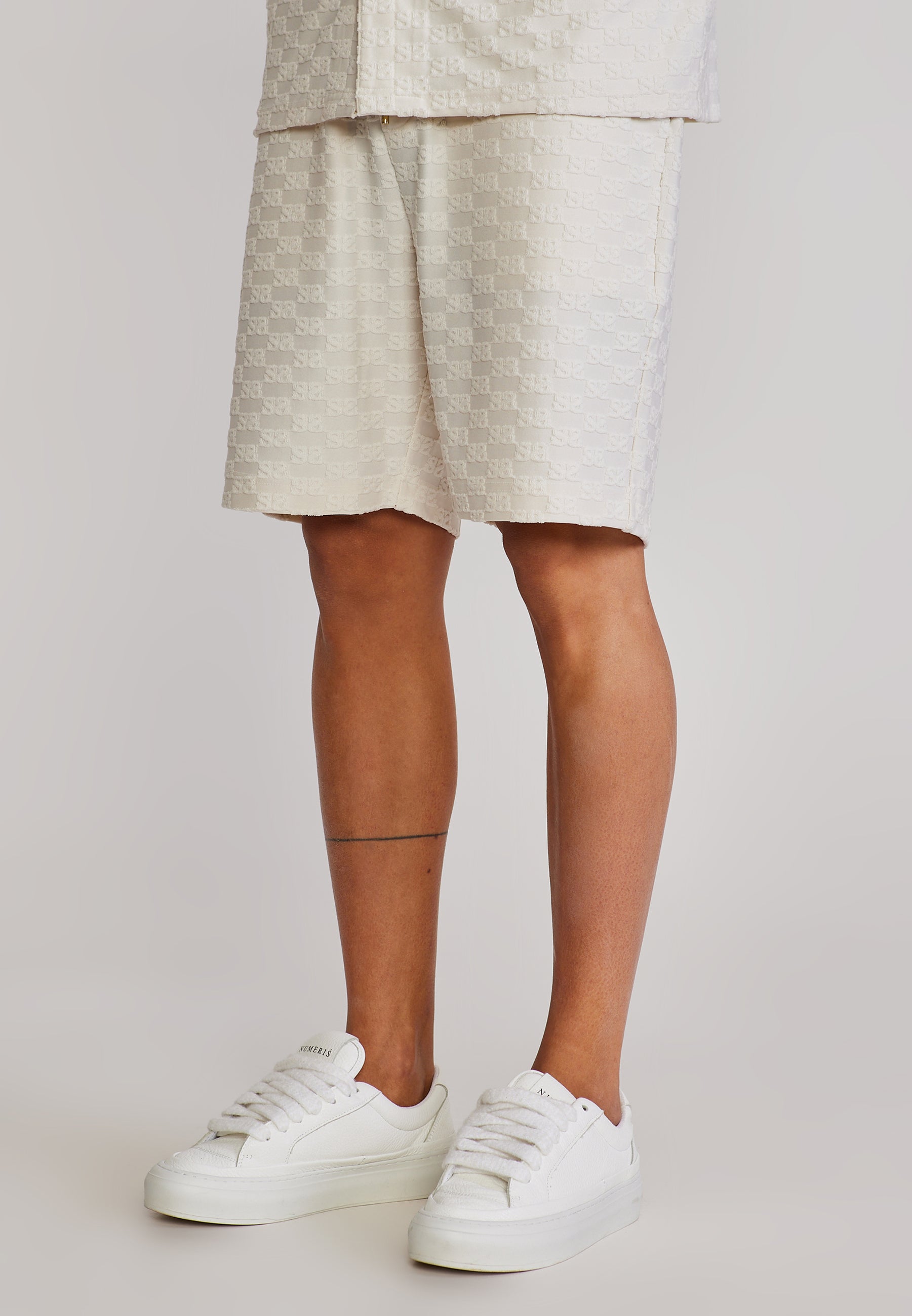 Towelling Shorts in Ecru Shorts SikSilk