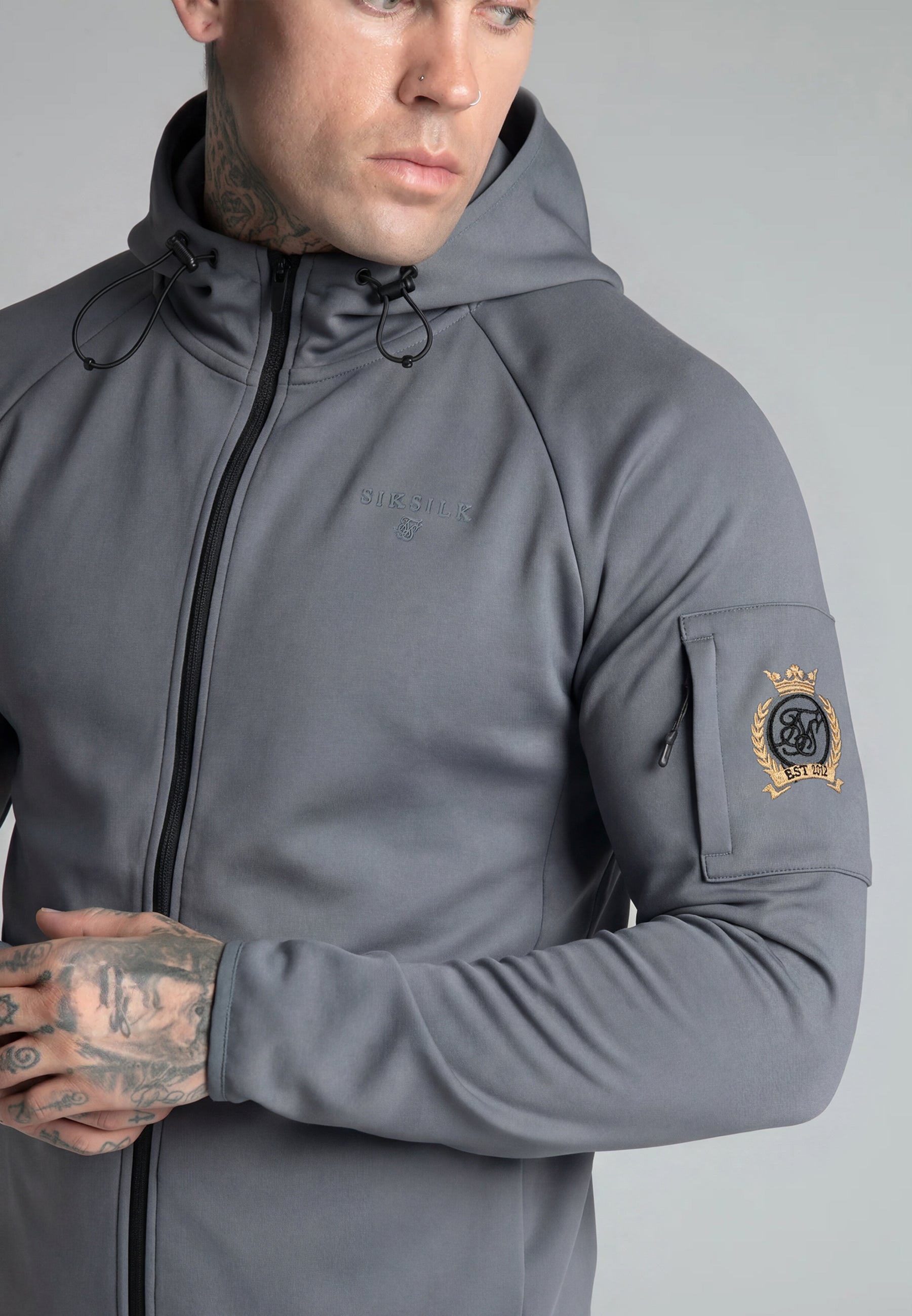 Full Zip Hoodie in Grey