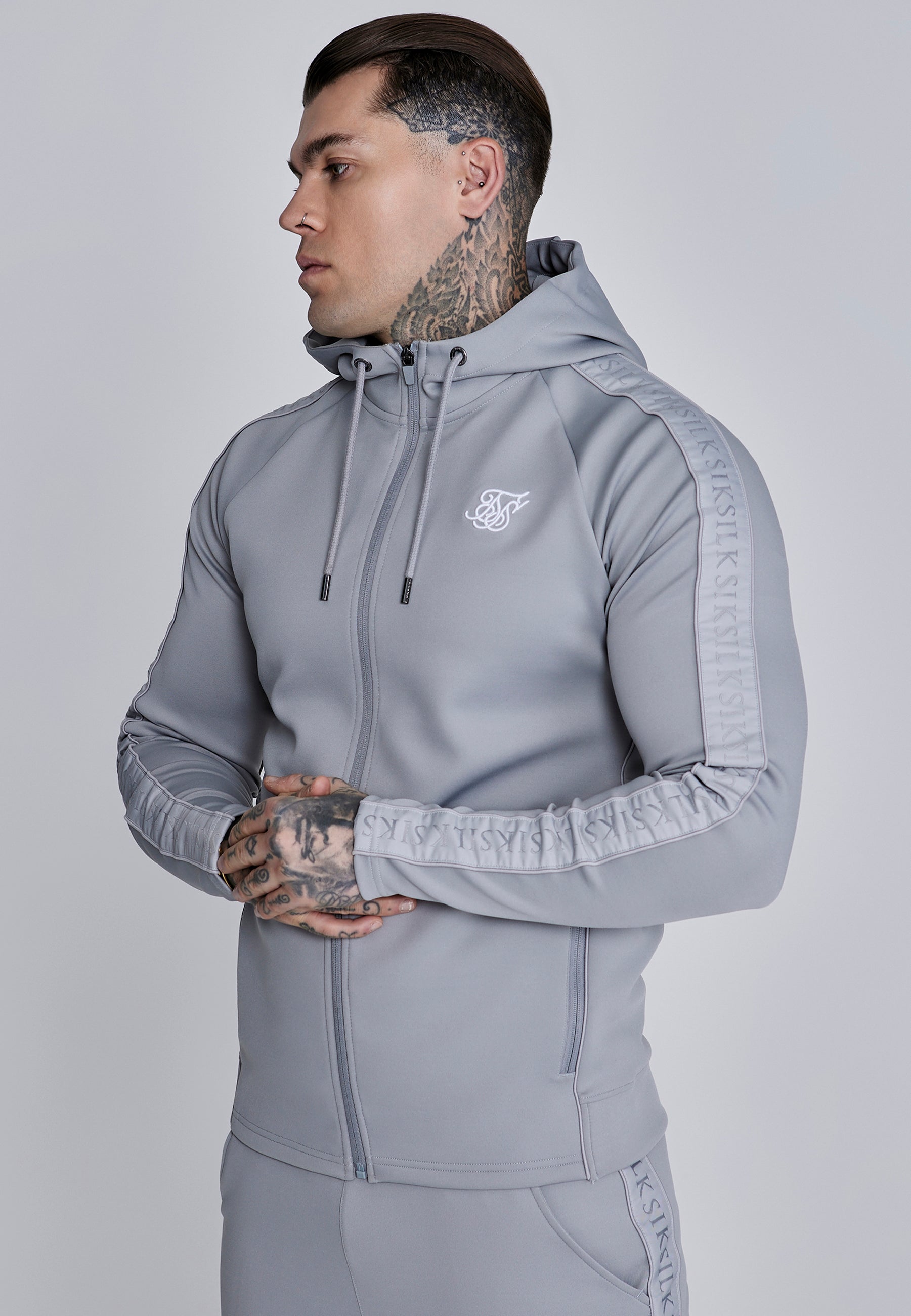 Hoodie And Joggers Set in Grey Sets SikSilk