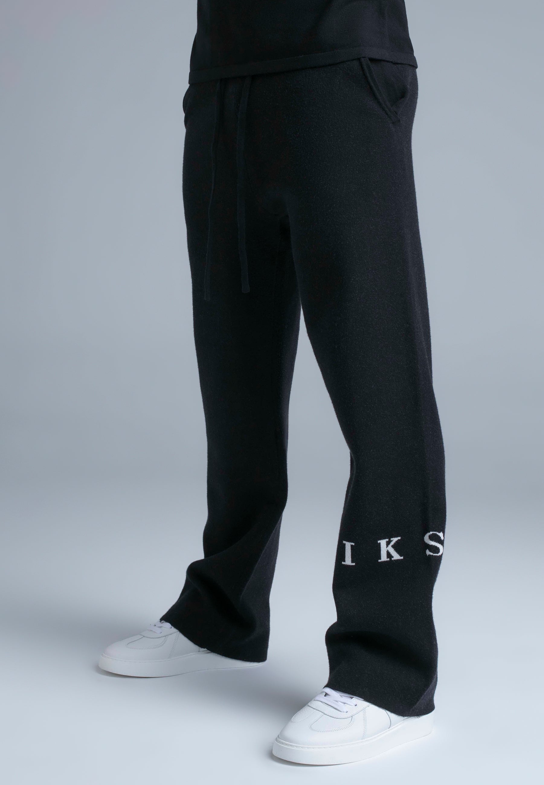 Knitted Track Pants in Black