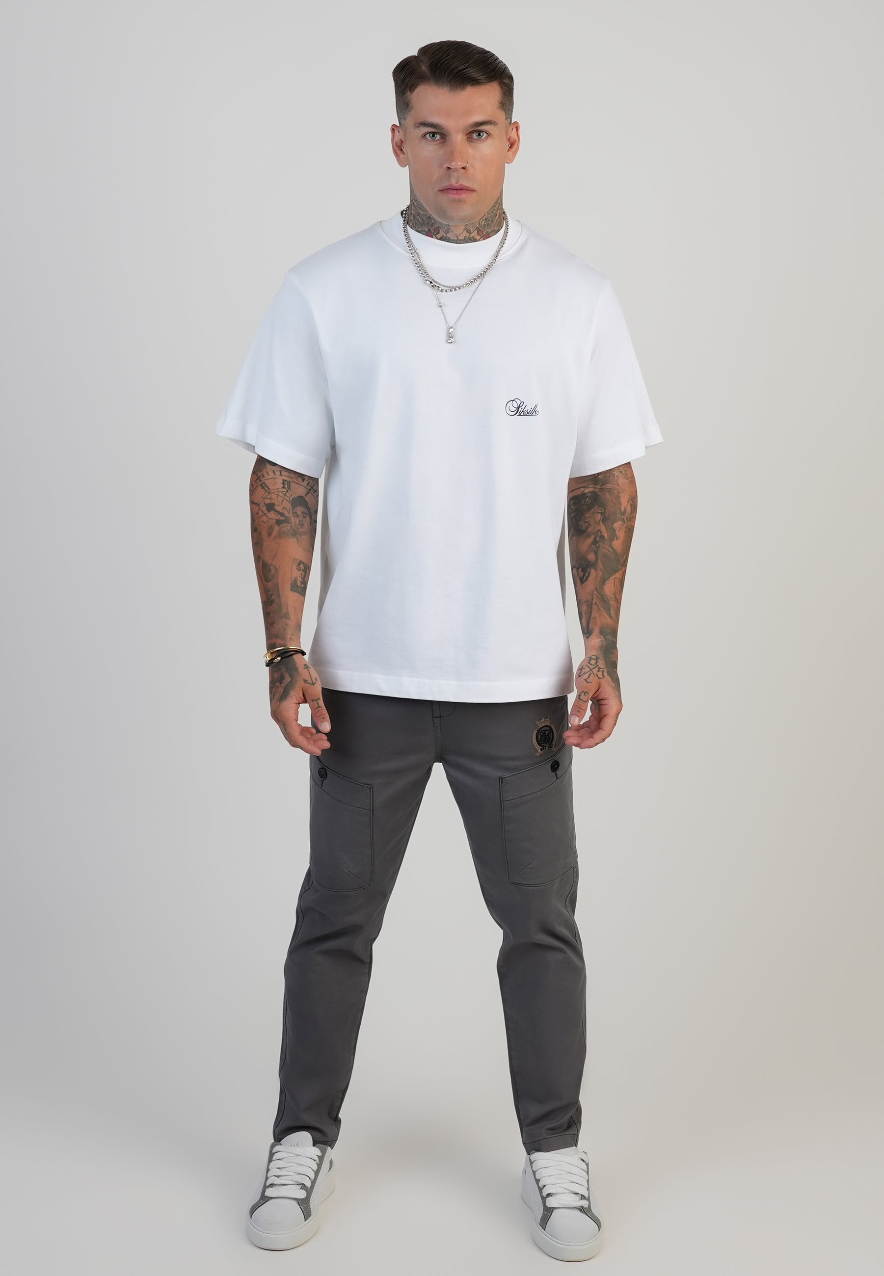 Oversized T-Shirt in White T-Shirts SikSilk