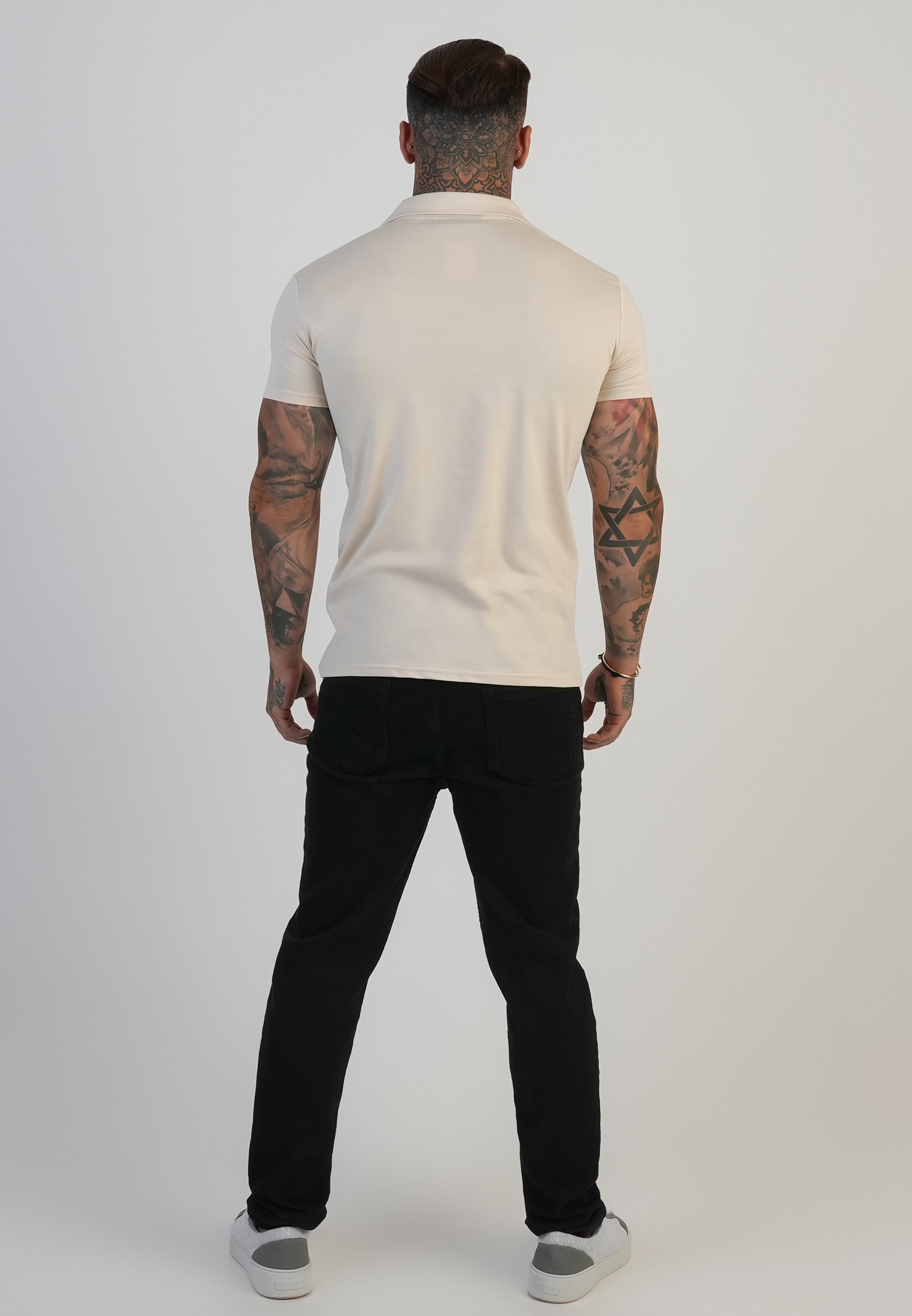 Revere Polo in Ecru T-Shirts SikSilk