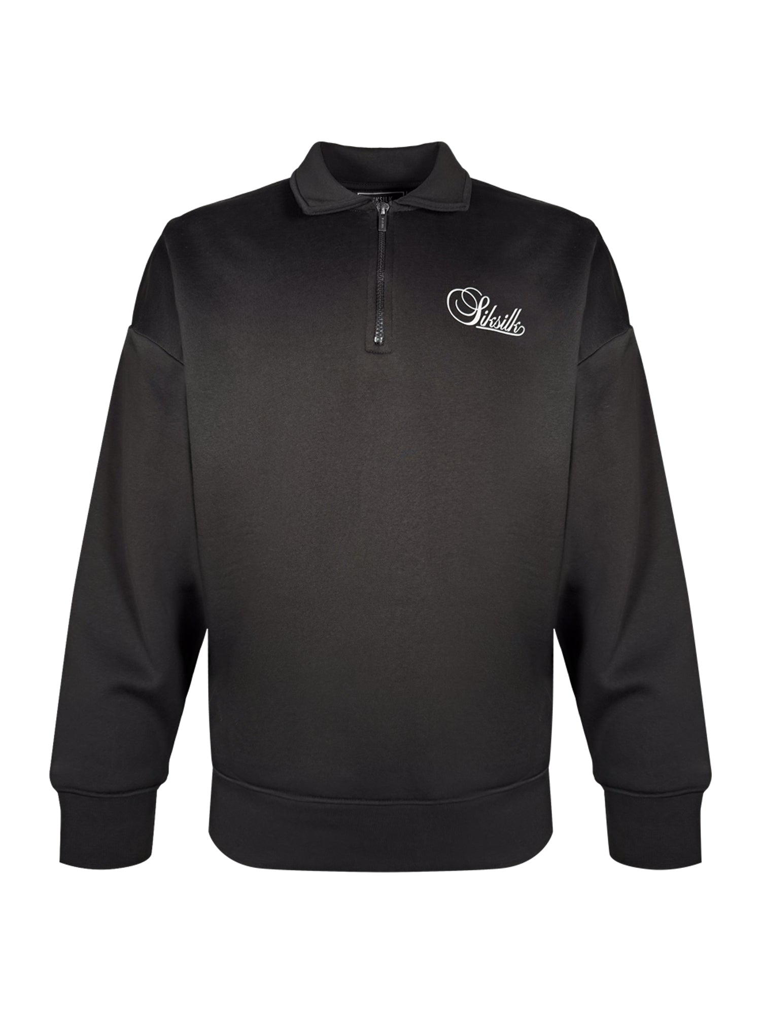 Essentials Polo Sweater in Black Sweatshirts SikSilk