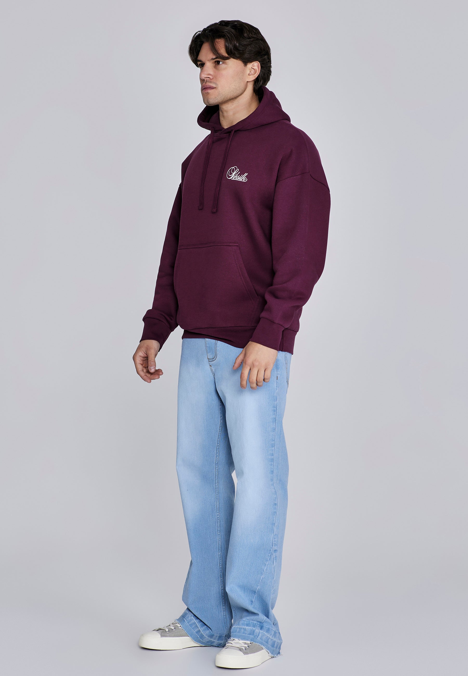 Essentials Hoodie in Burgundy Kapuzenpullover SikSilk