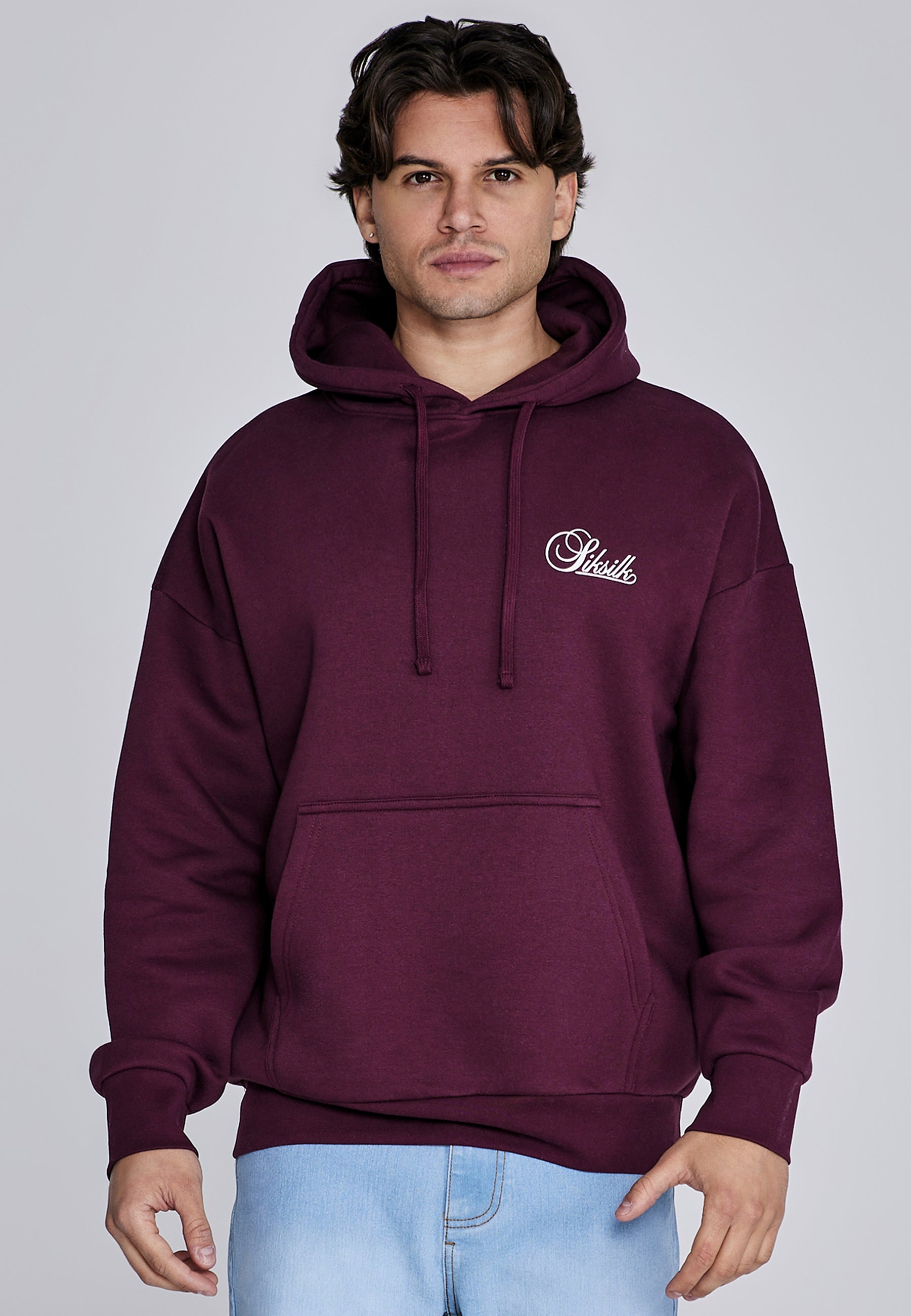 Essentials Hoodie in Burgundy Kapuzenpullover SikSilk