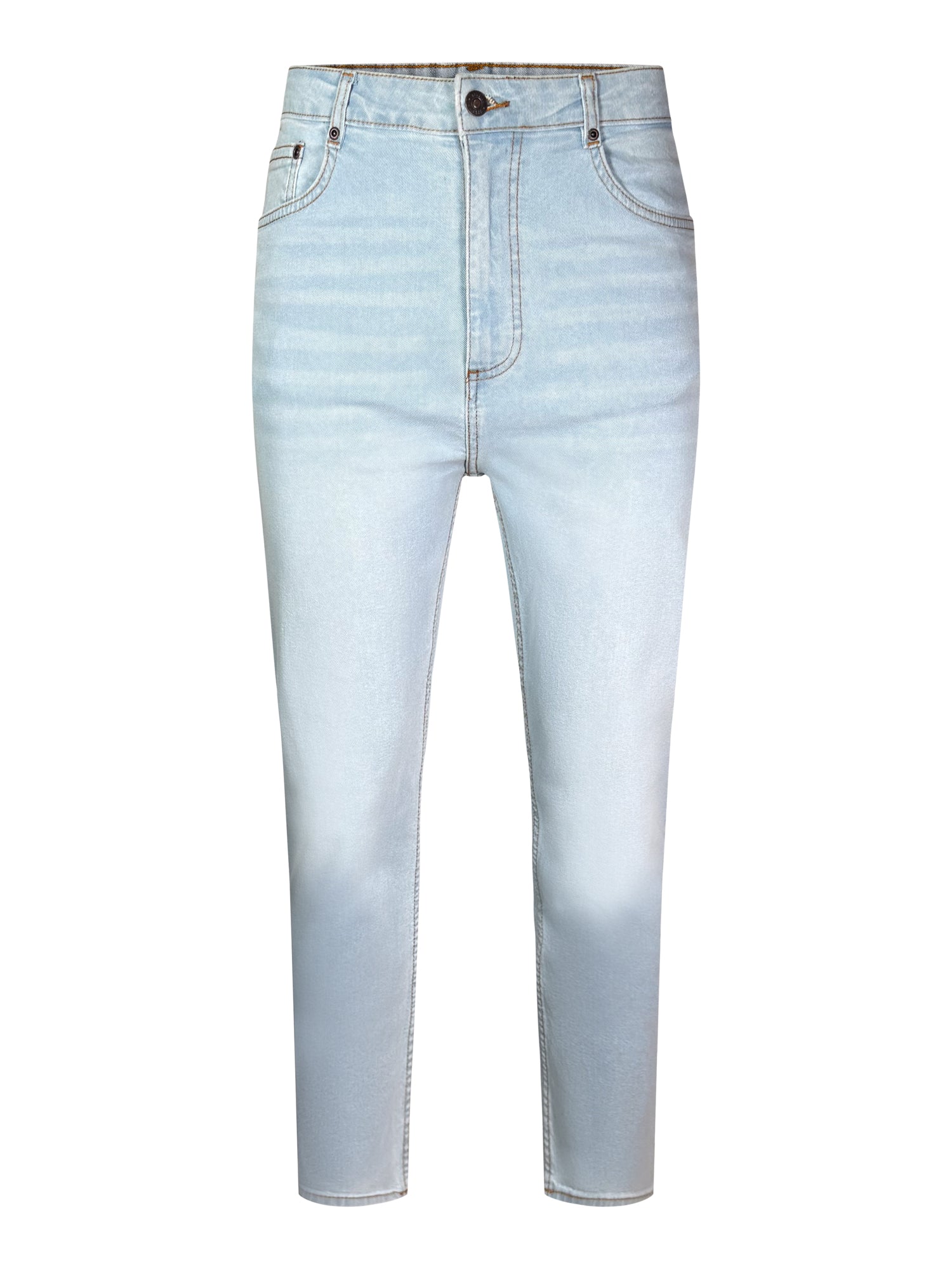 Tapered Fit Jeans in Washed Light Blue Jeans SikSilk