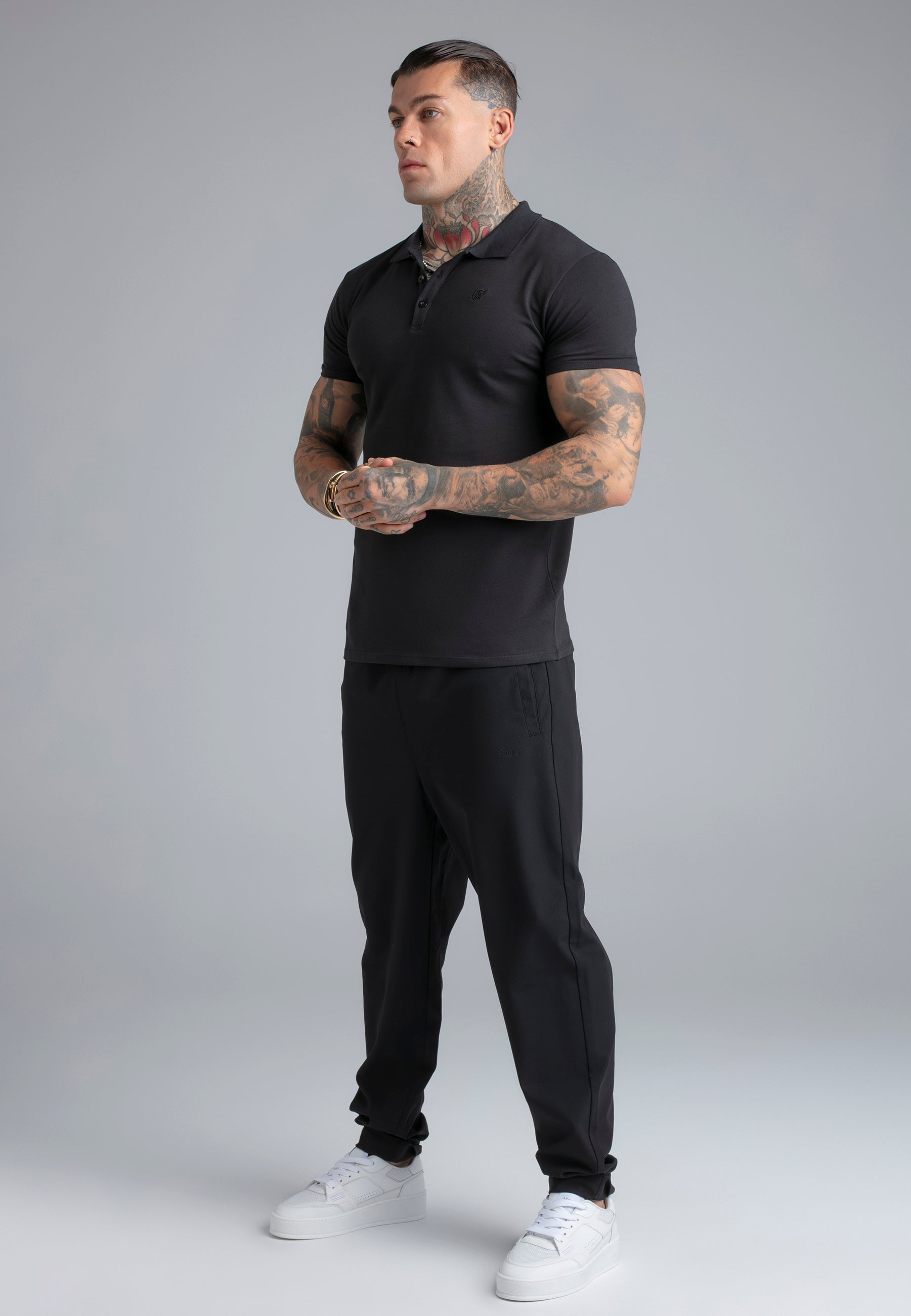 Polo T-Shirt in Black T-Shirts SikSilk