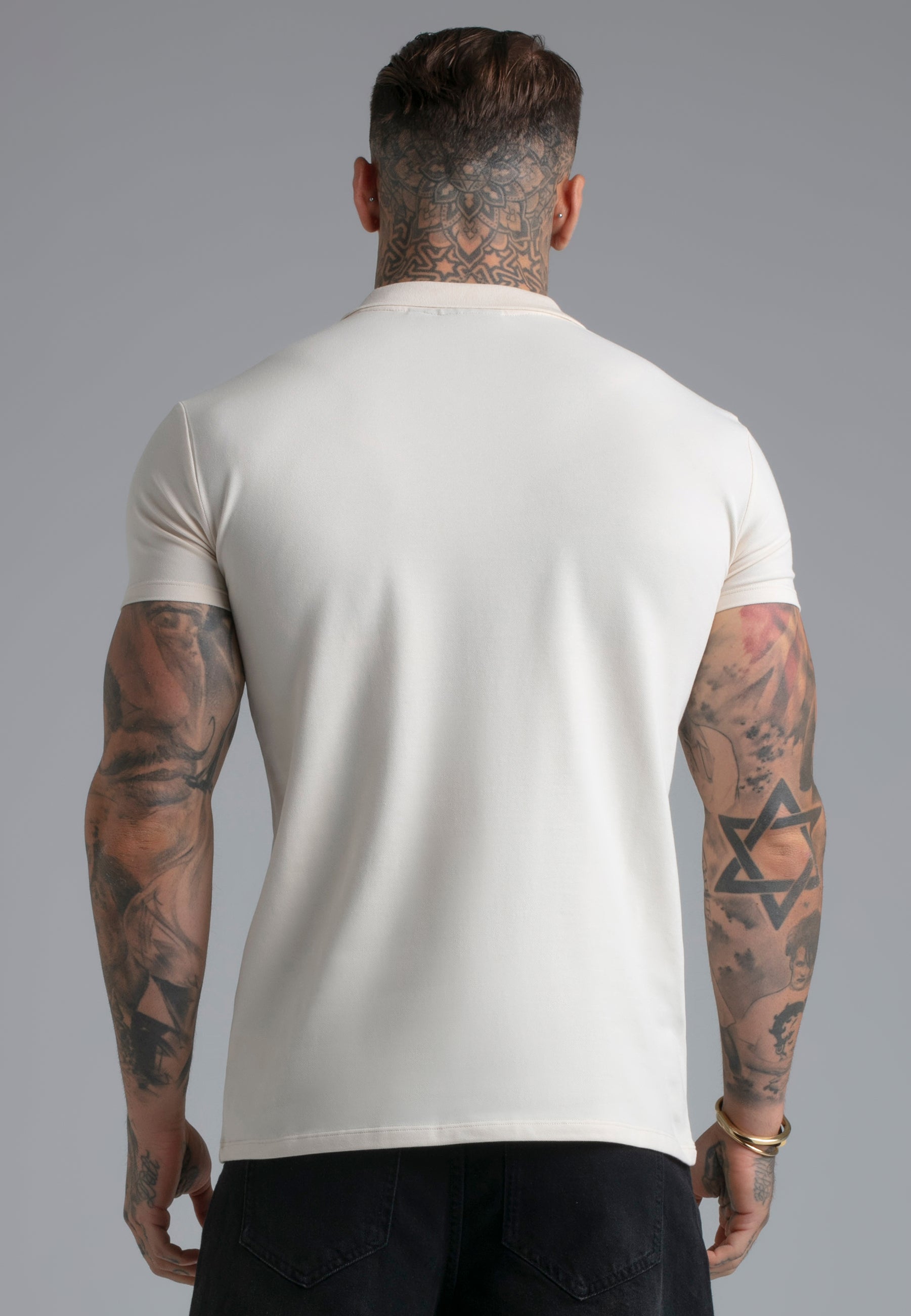 Polo T-Shirt in Ecru T-Shirts SikSilk