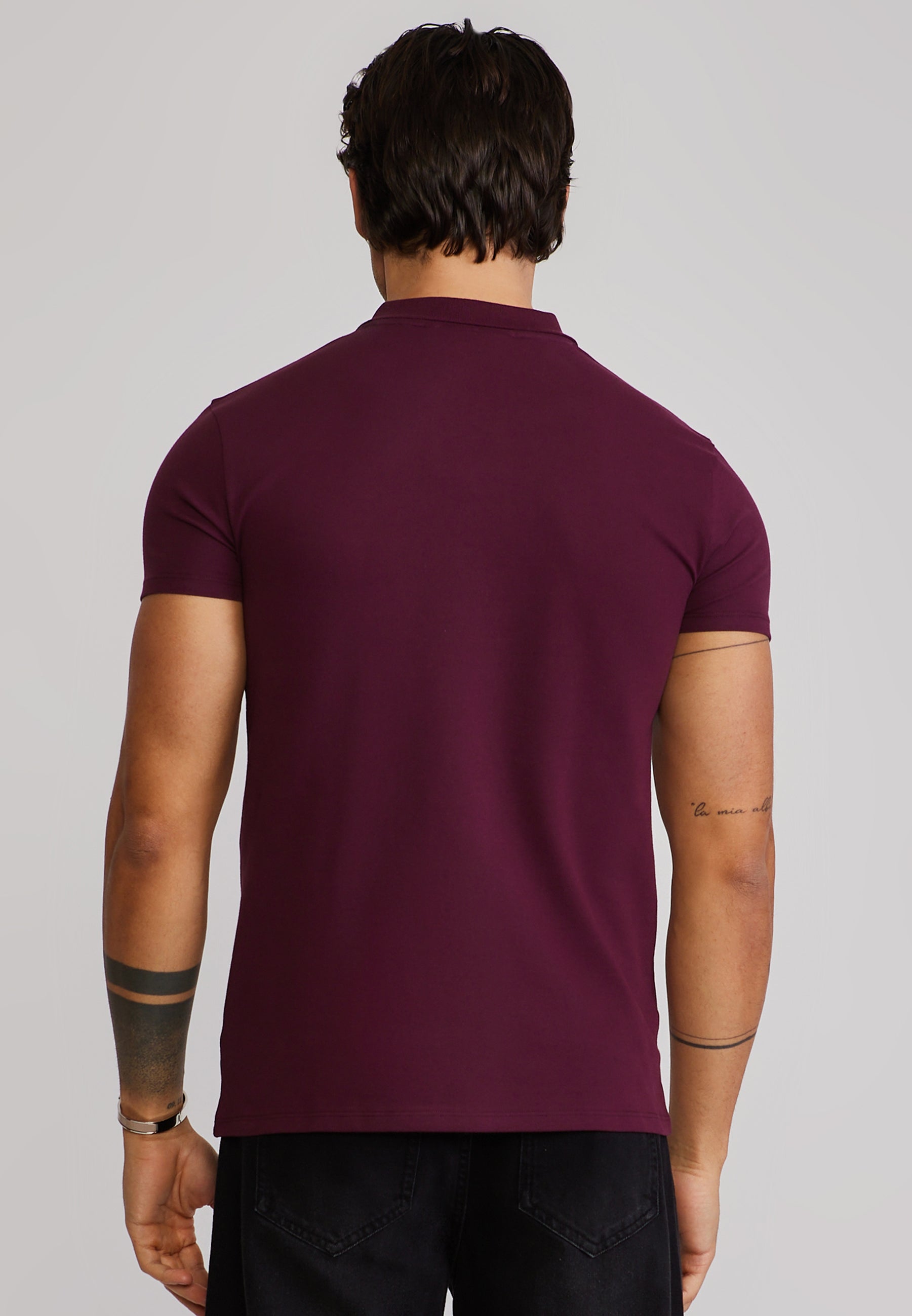 Polo T-Shirt in Burgundy T-Shirts SikSilk