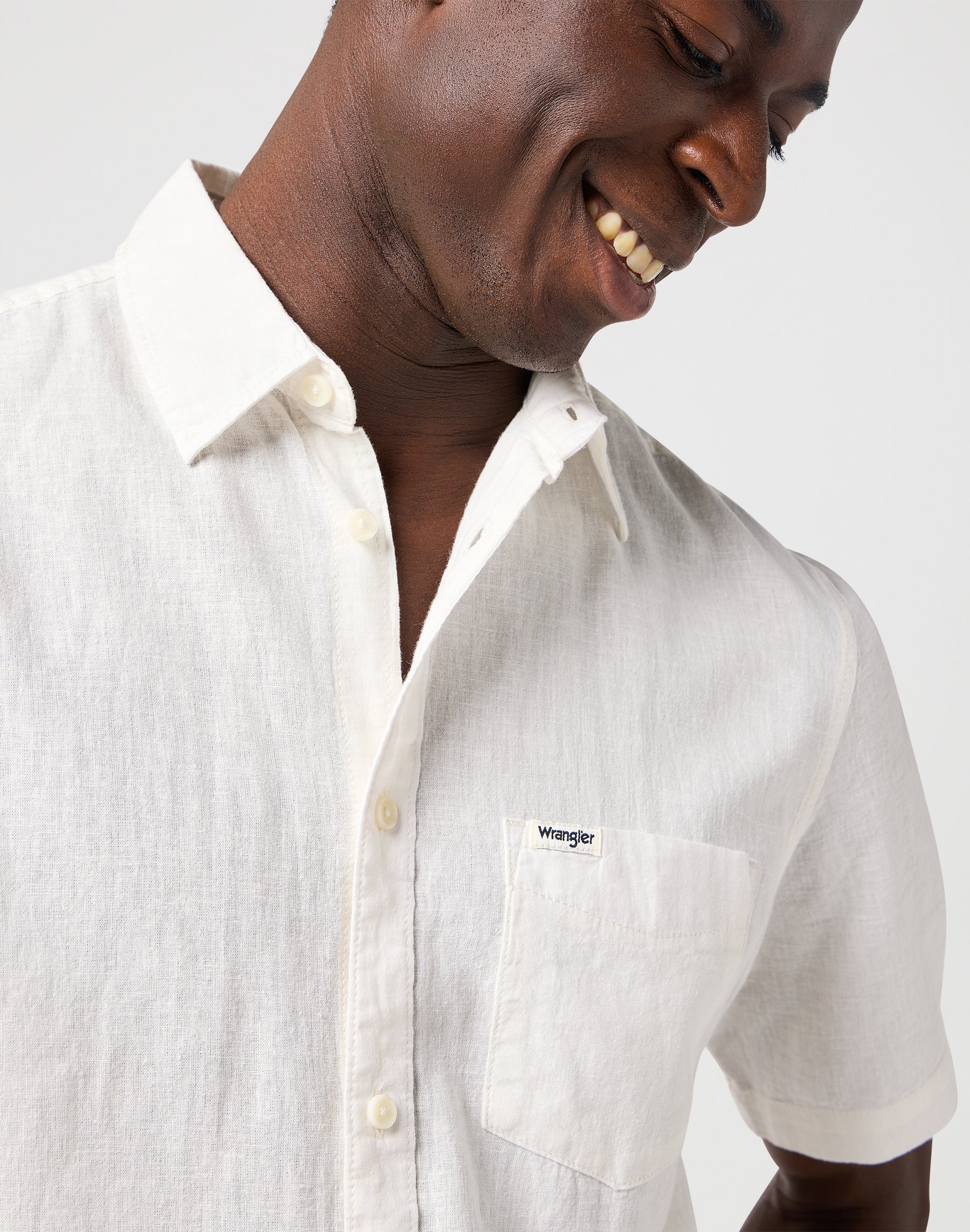 Ss 1 Pkt Shirt in White Hemden Wrangler