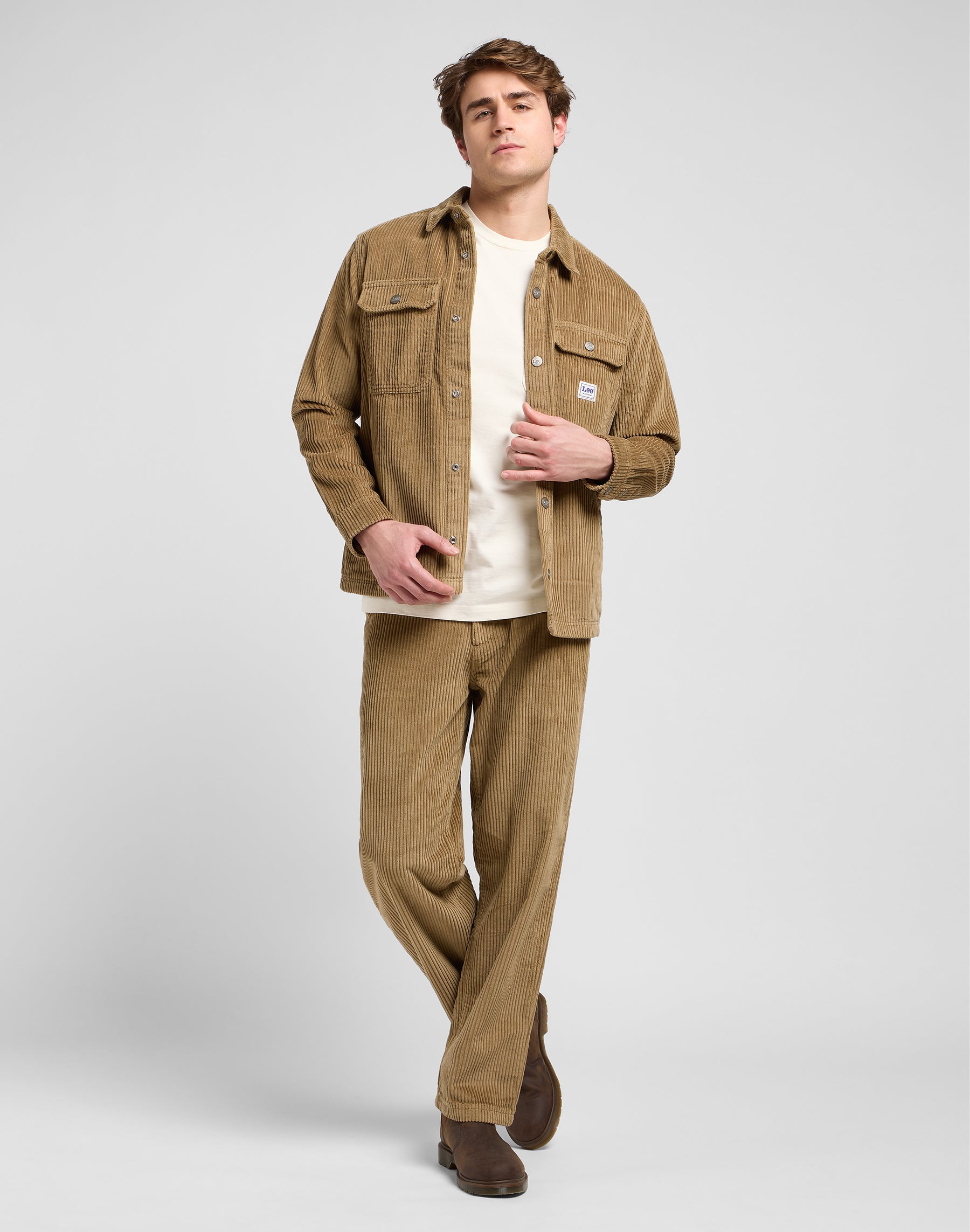 Workwear Overshirt in Dark Khaki Hemden Lee