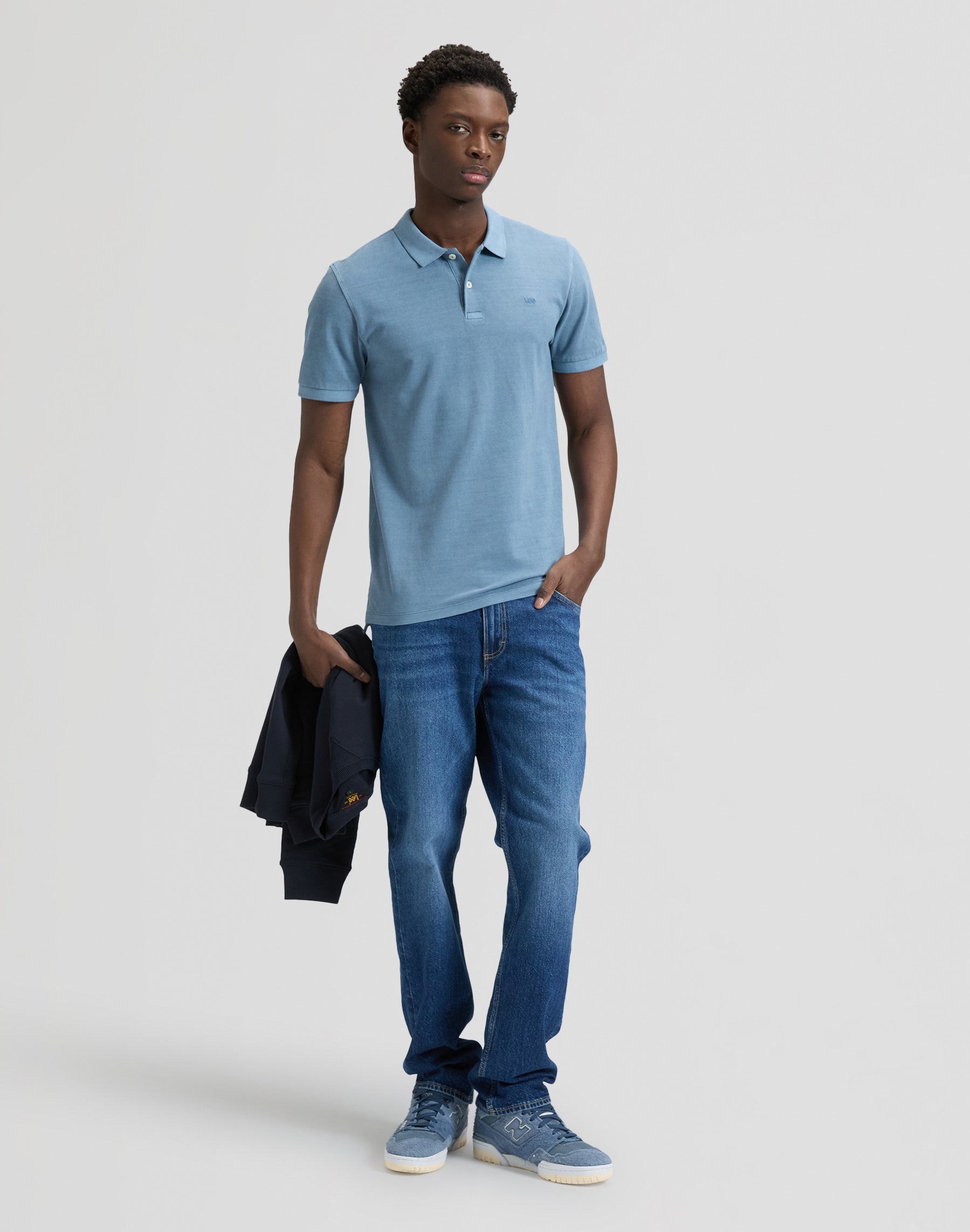 Garment Dye Polo in Dustier Blue