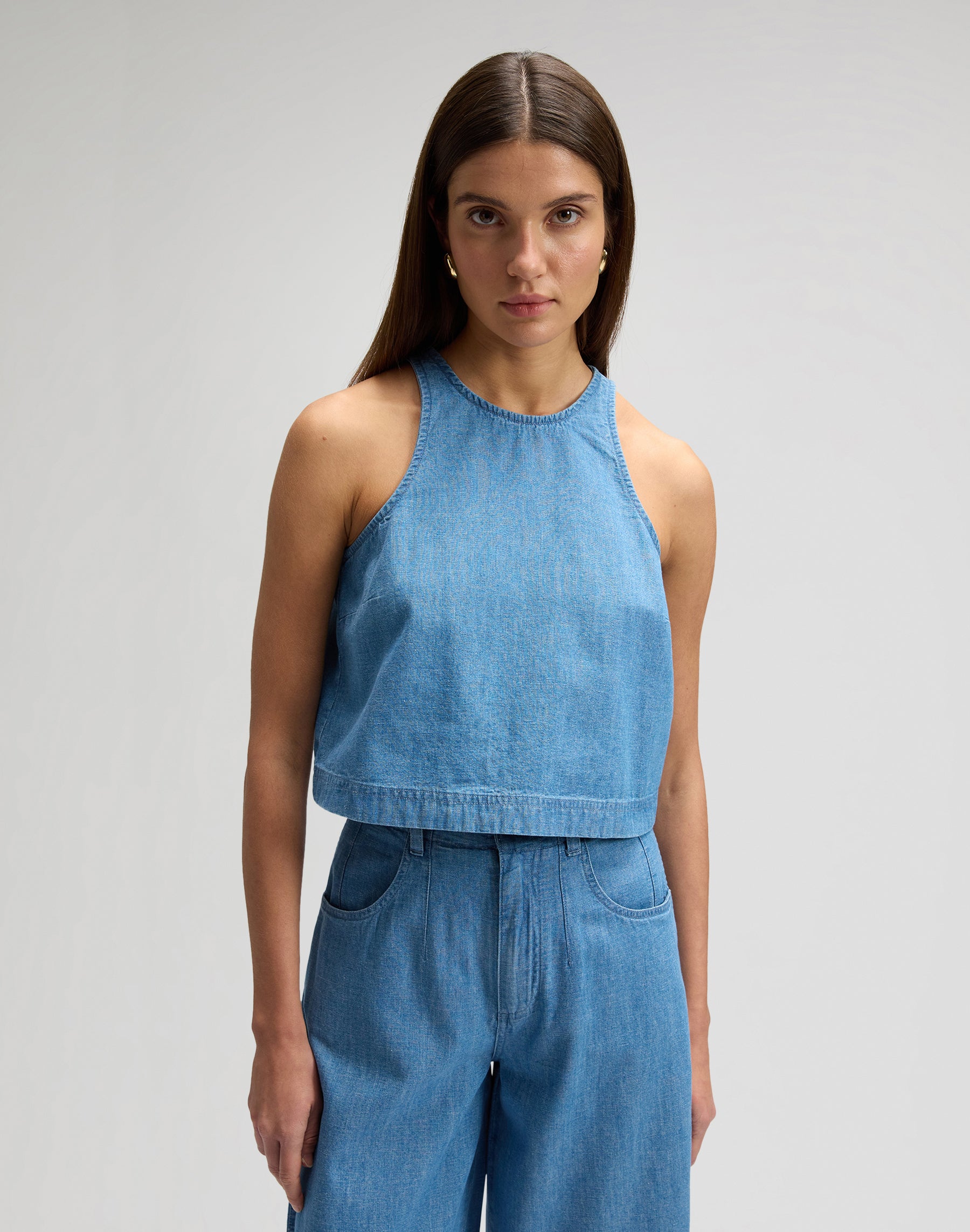 Boxy Sleeveless Top in Companion Piece Hemden Lee