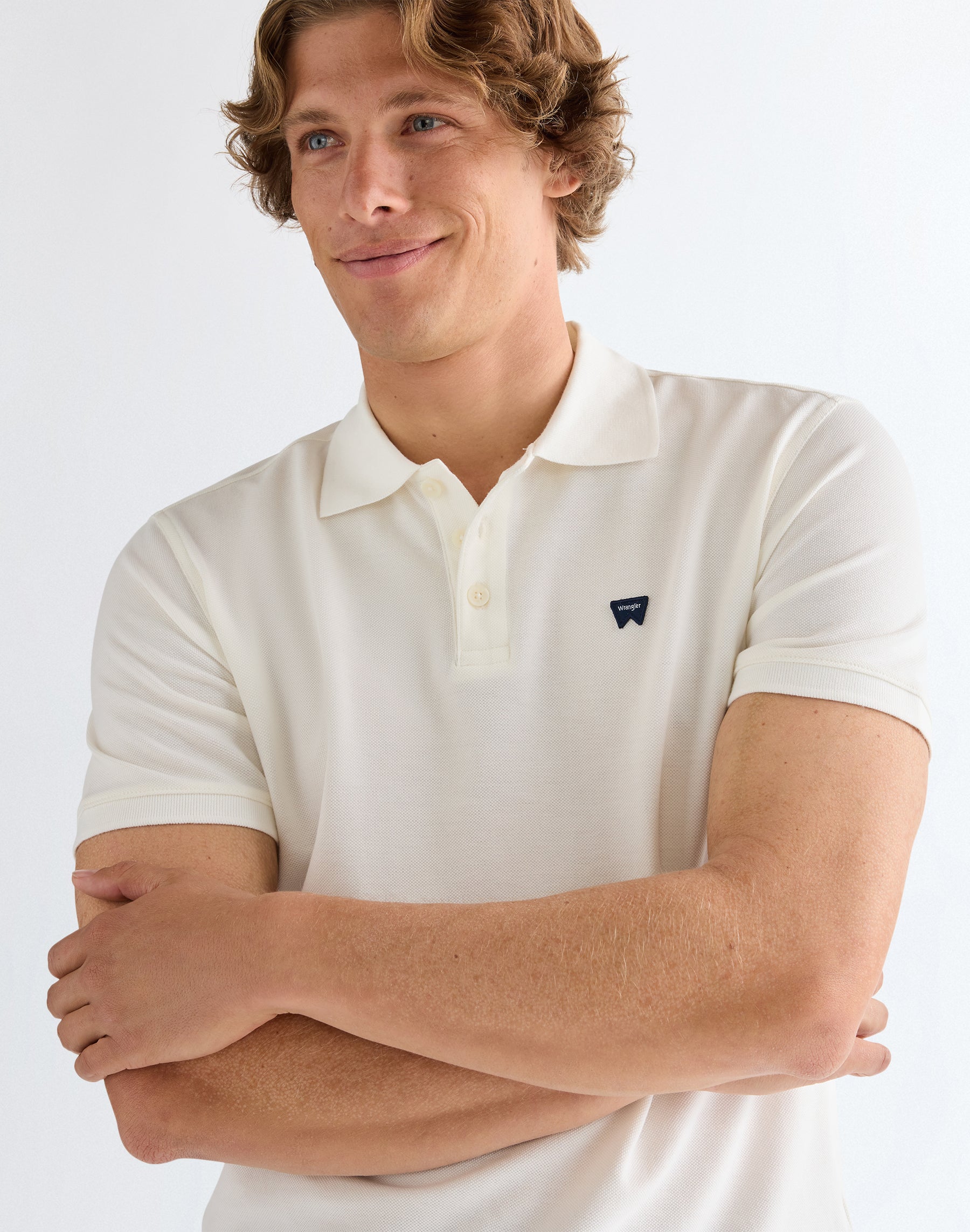 Polo Shirt in Worn White T-Shirts Wrangler