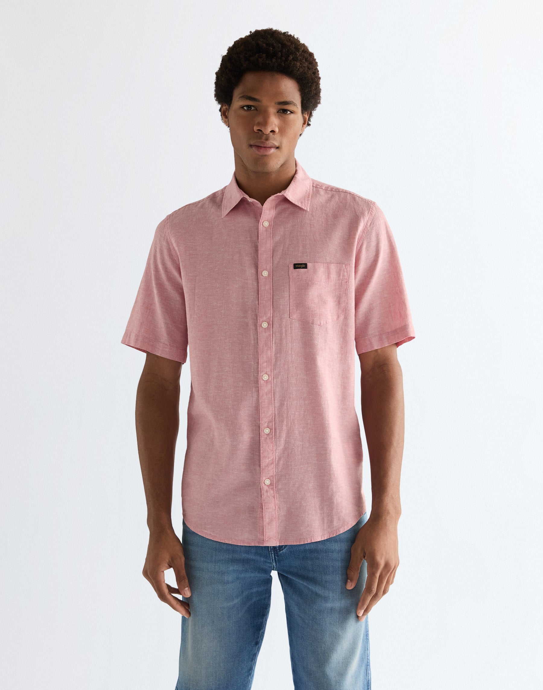 Shortsleeve 1 Pocket Shirt in Dusty Rose Hemden Wrangler